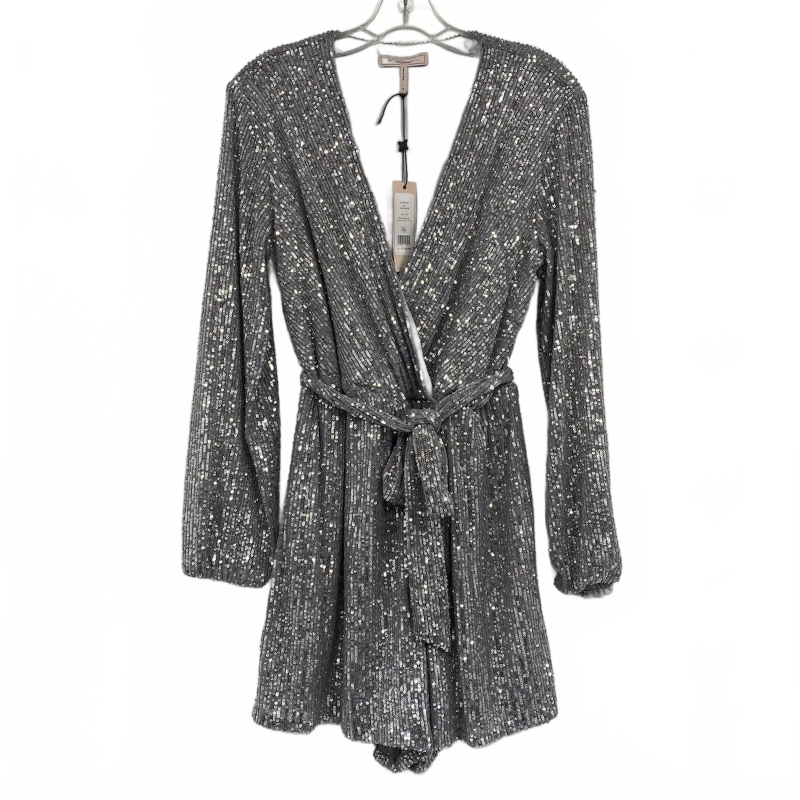 BCBGeneration Silver Sequin Romper