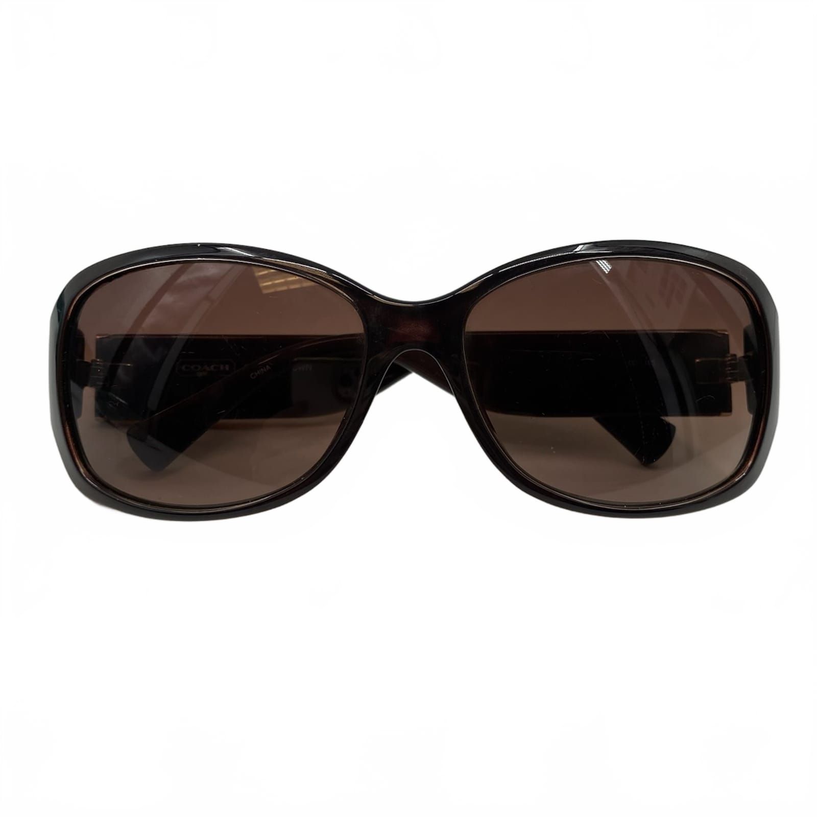 Coach Brown Gold Logo Print Sunglasses