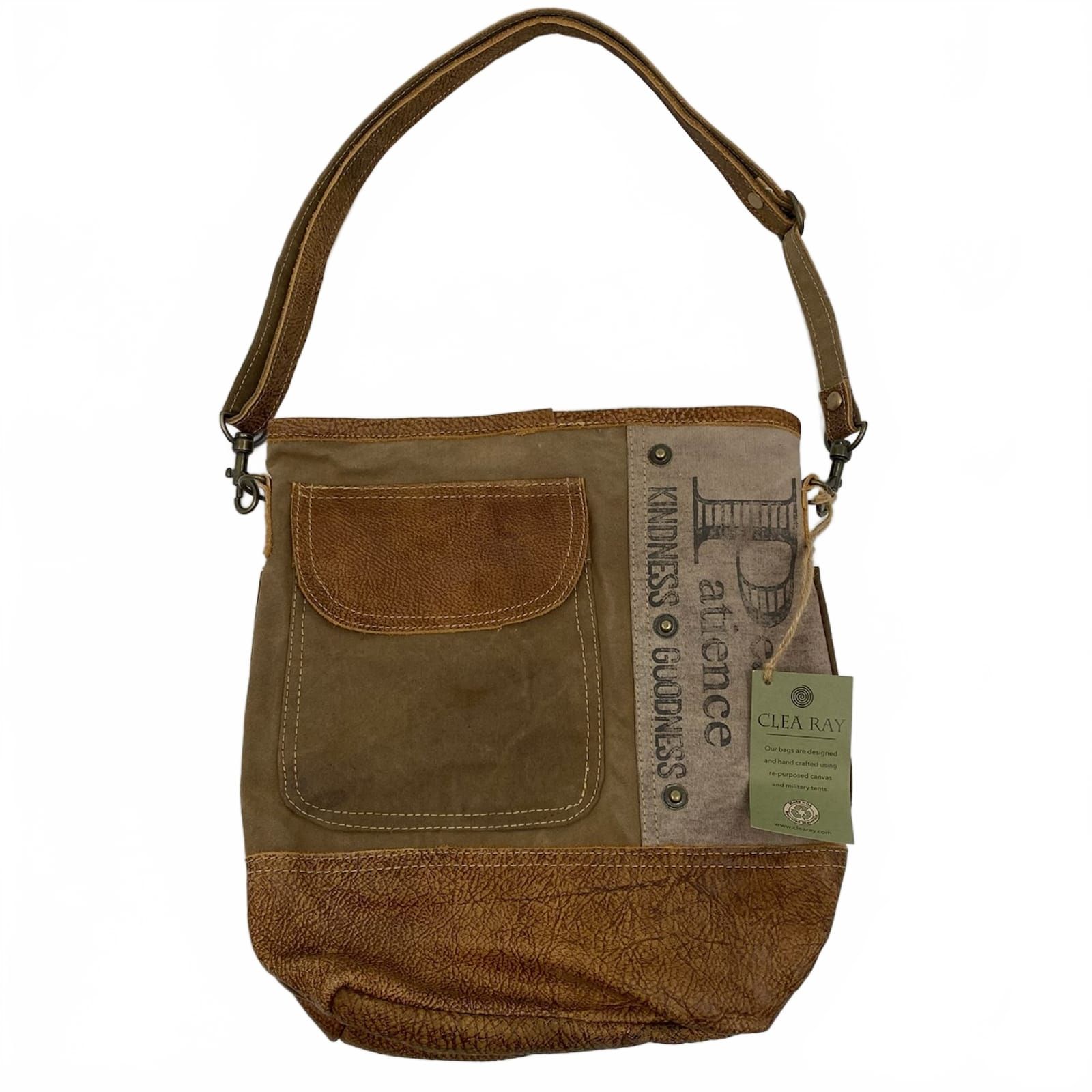 Clea Ray Brown Canvas Tote Bag