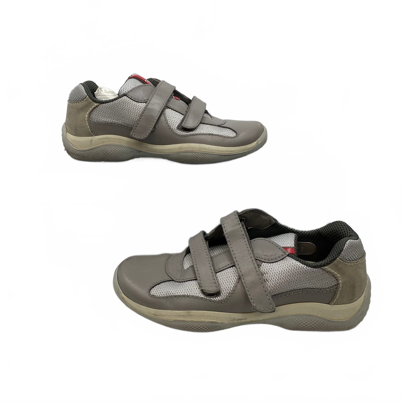 Prada Gray Leather Sneaker