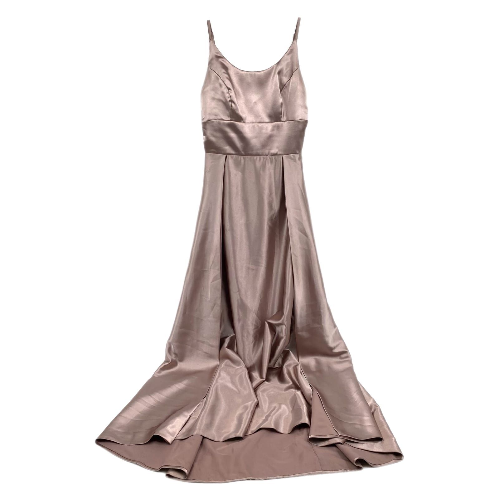 A&N Luxe Mauve Pink Satin Side Slit Maxi Dress