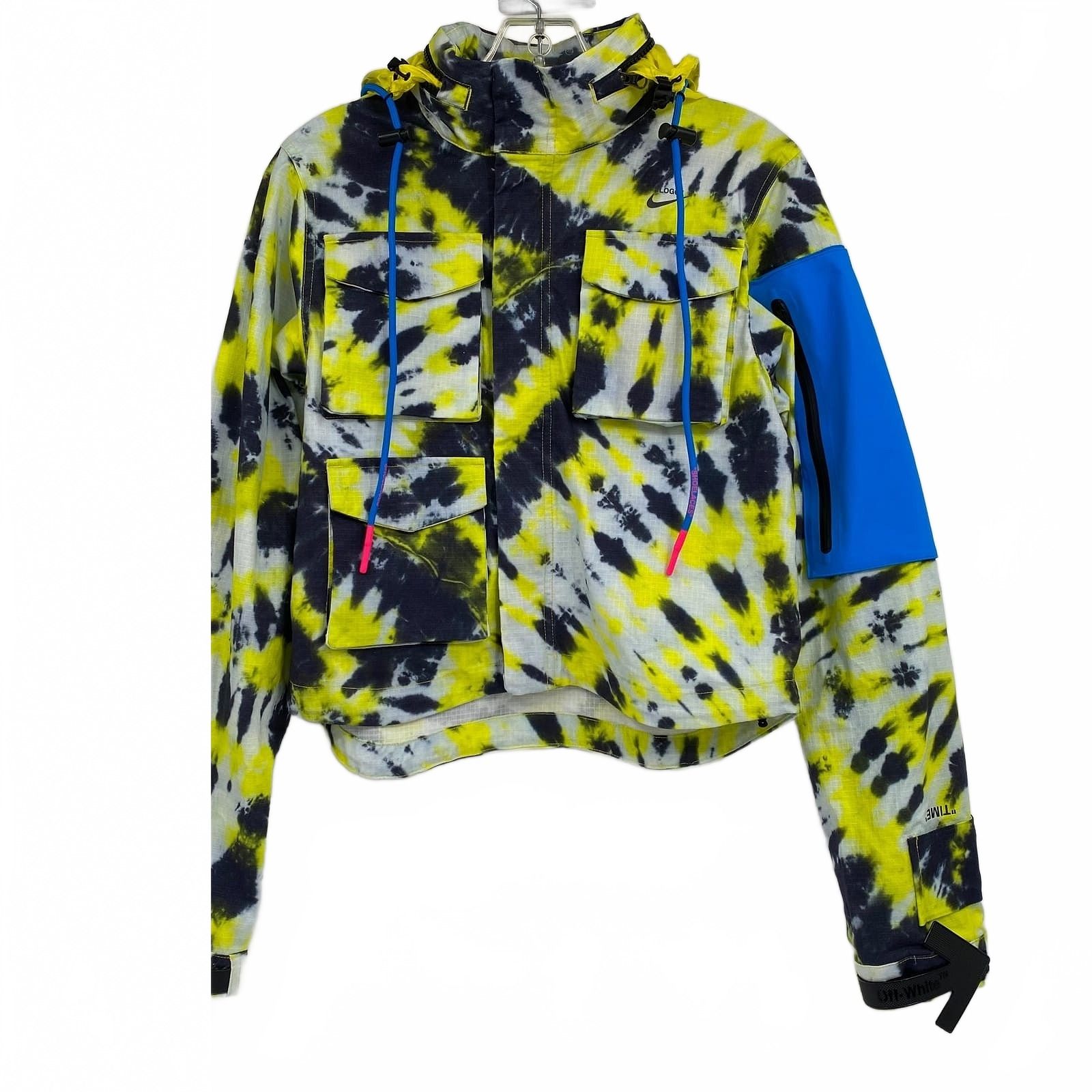 Nike Yellow Gray Tie Dye Zip-Up Utility Jacket