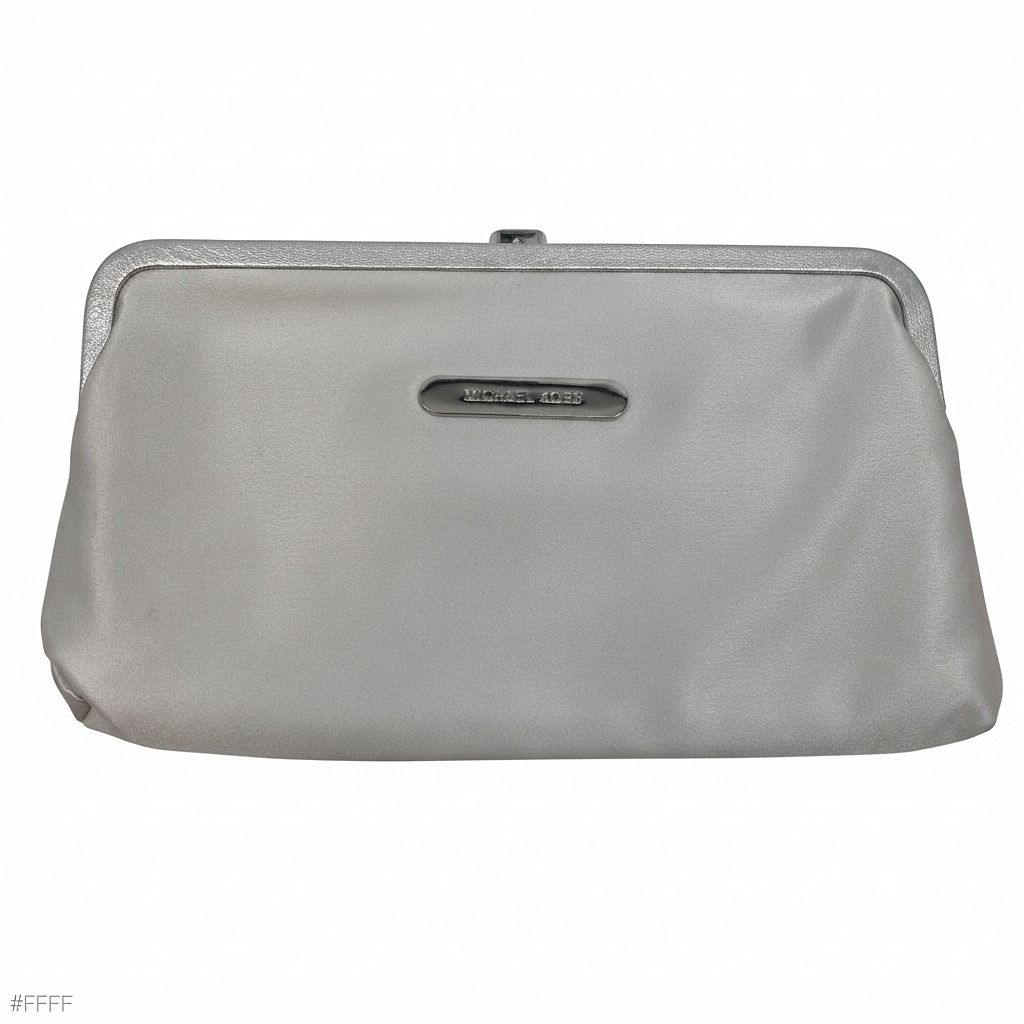 Michael Kors Collection Silver Satin Clutch