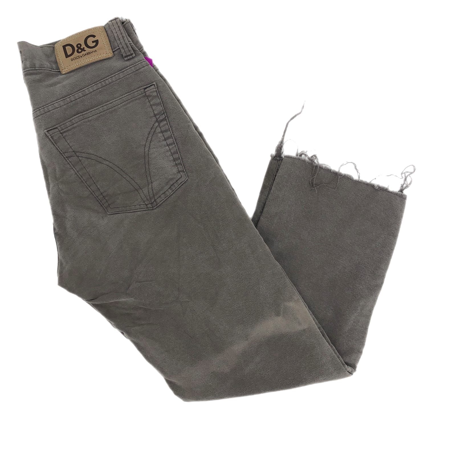 Dolce & Gabbana Gray Hi-Rise Straight Leg Jeans