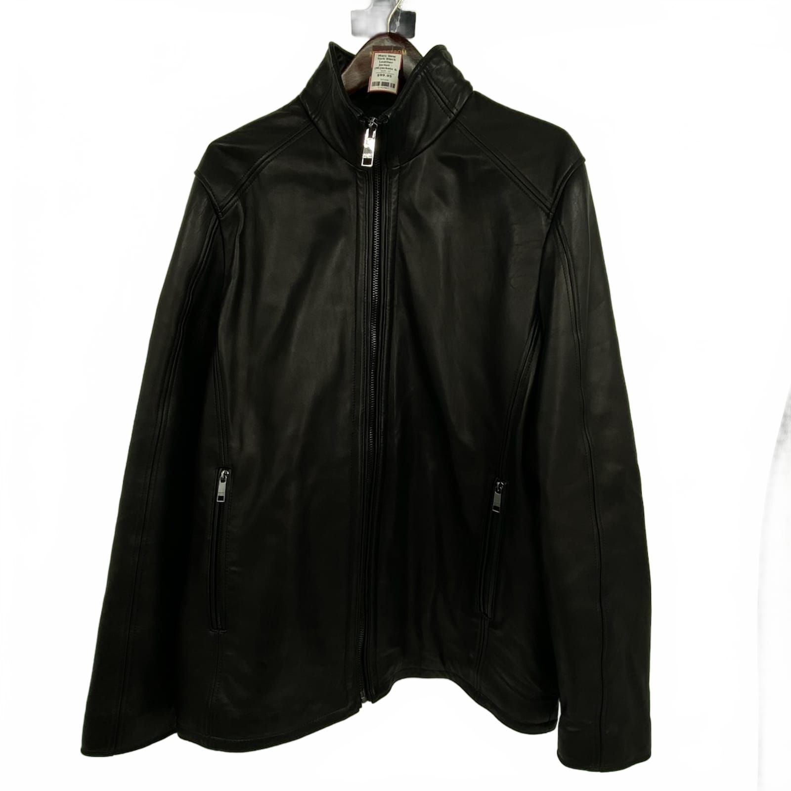 Marc New York Black Leather-Trim Polyester Jacket