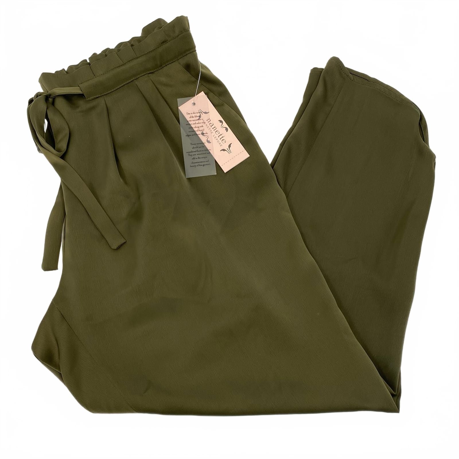 Nanette Lepore Green Satin Countryside Dreams Pants