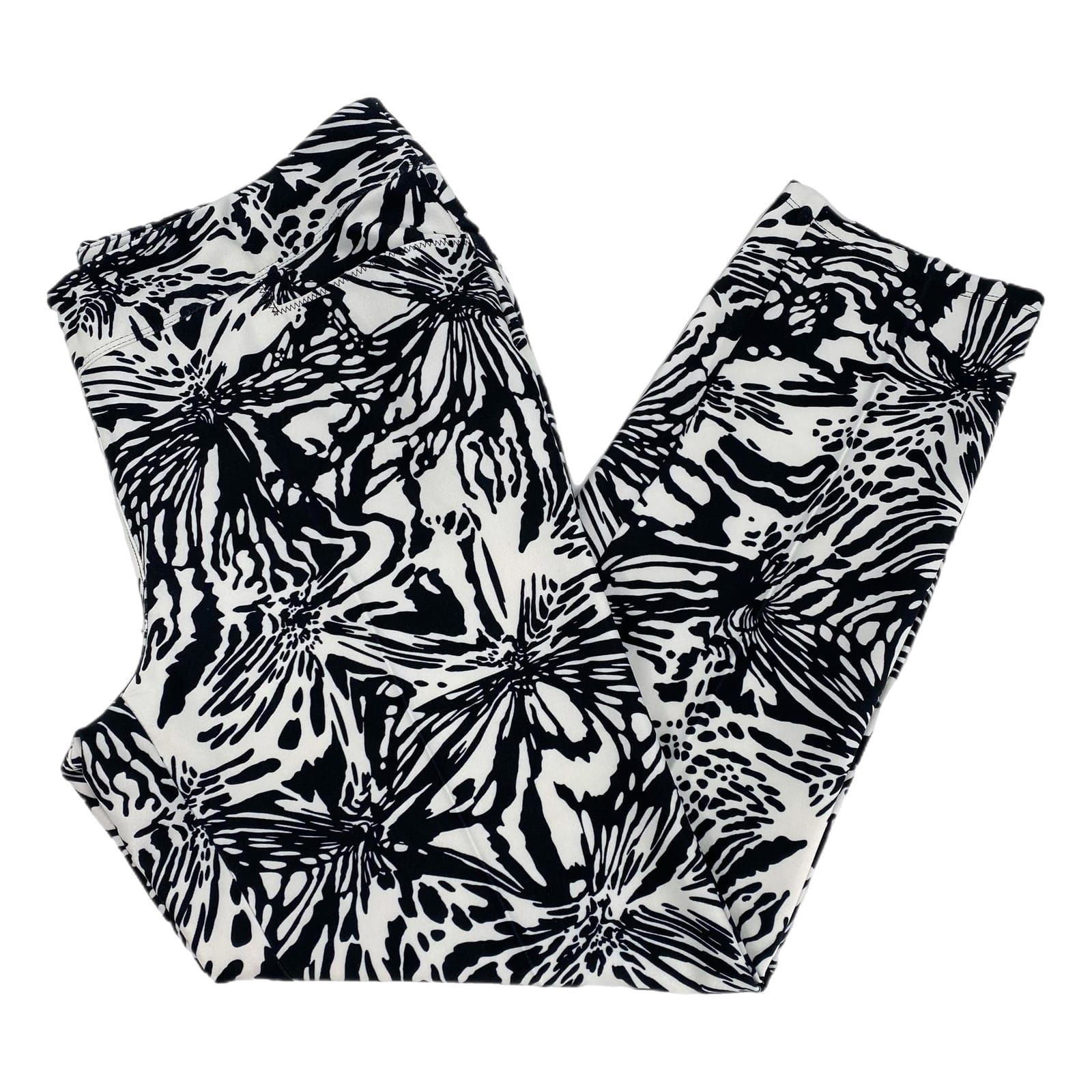 adidas White Black Abstract Print Slim Fit Pants