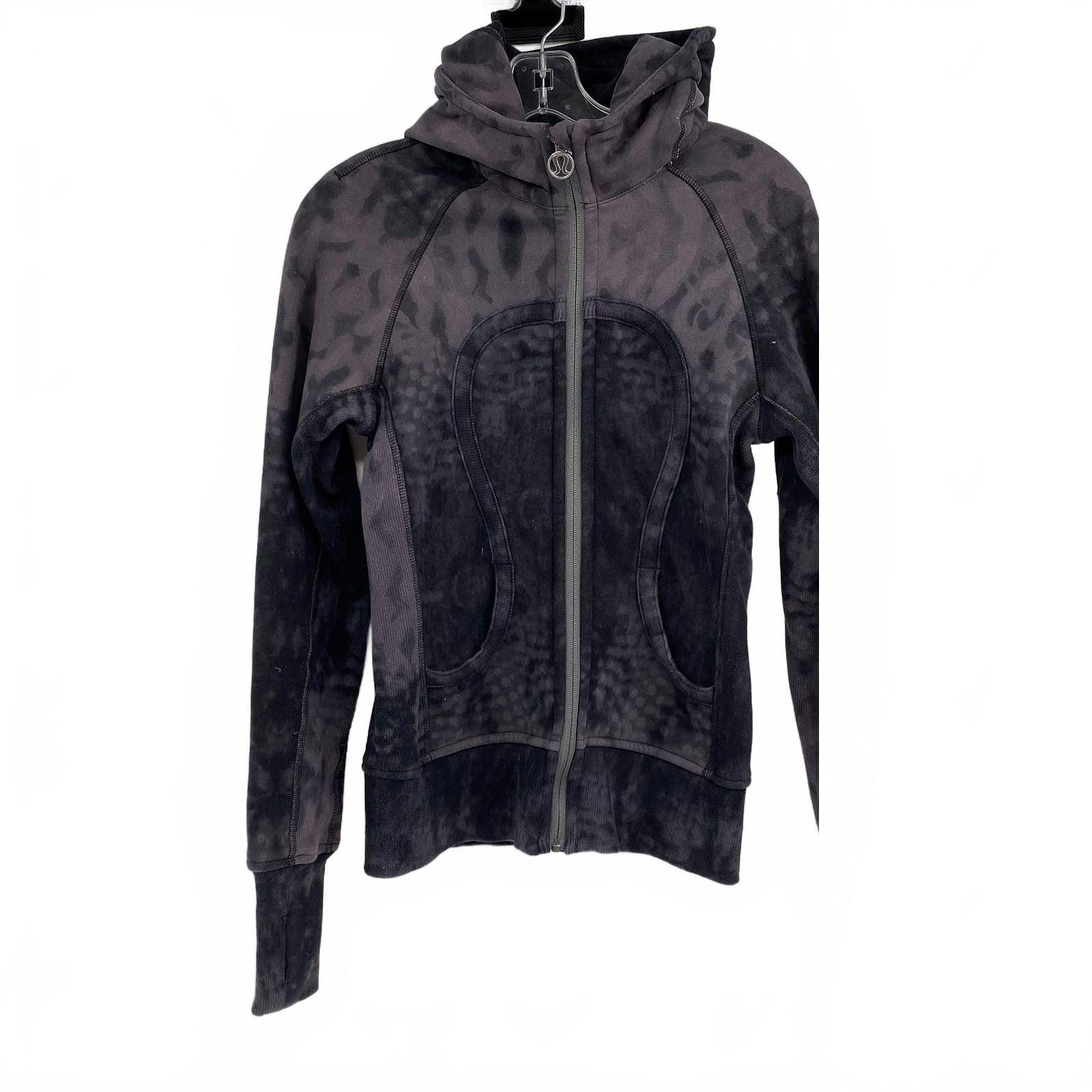 Lululemon Black Gray Sweatshirt Full Zip Hoodie