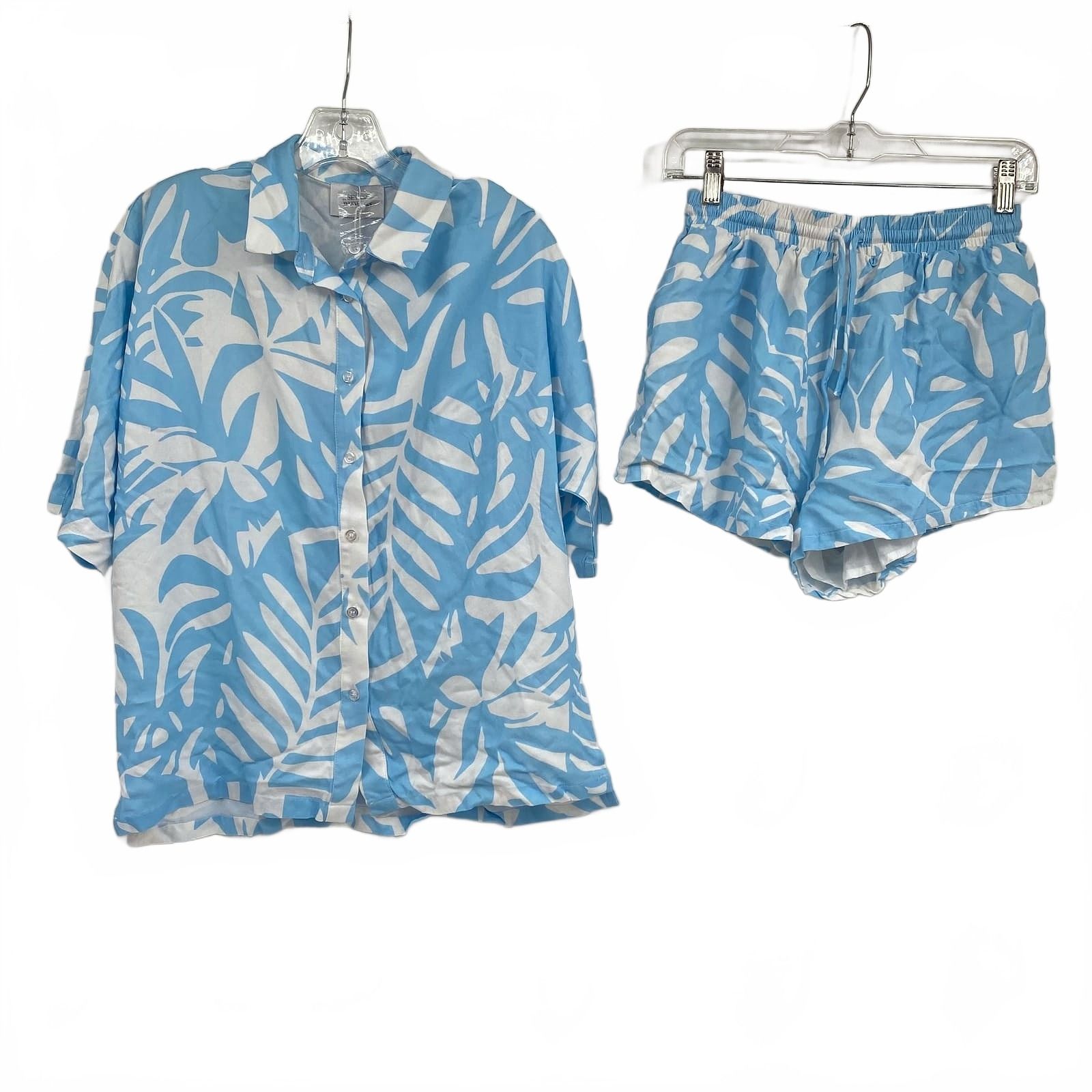 Seven Wonders Blue Tropical Button-Down Shirt
