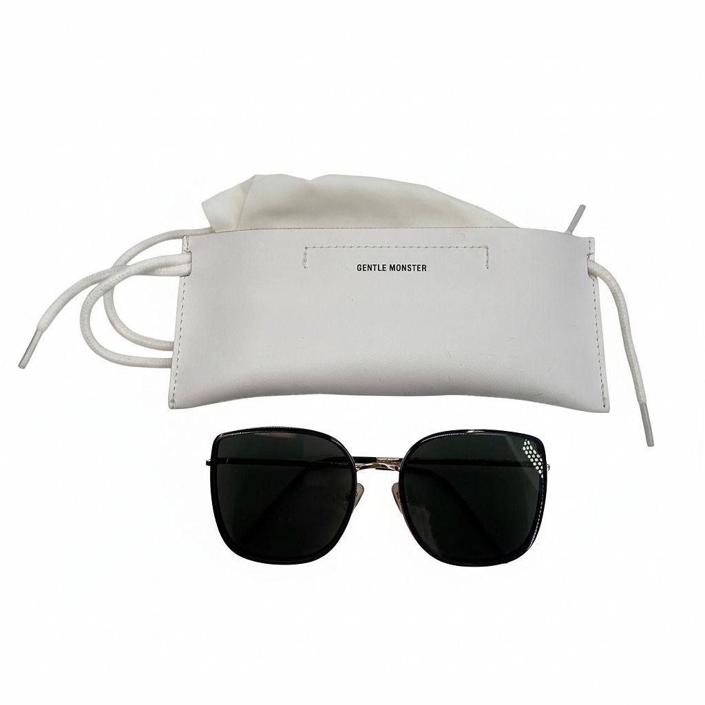 GENTLE MONSTER Black Gold Flatba Sunglasses