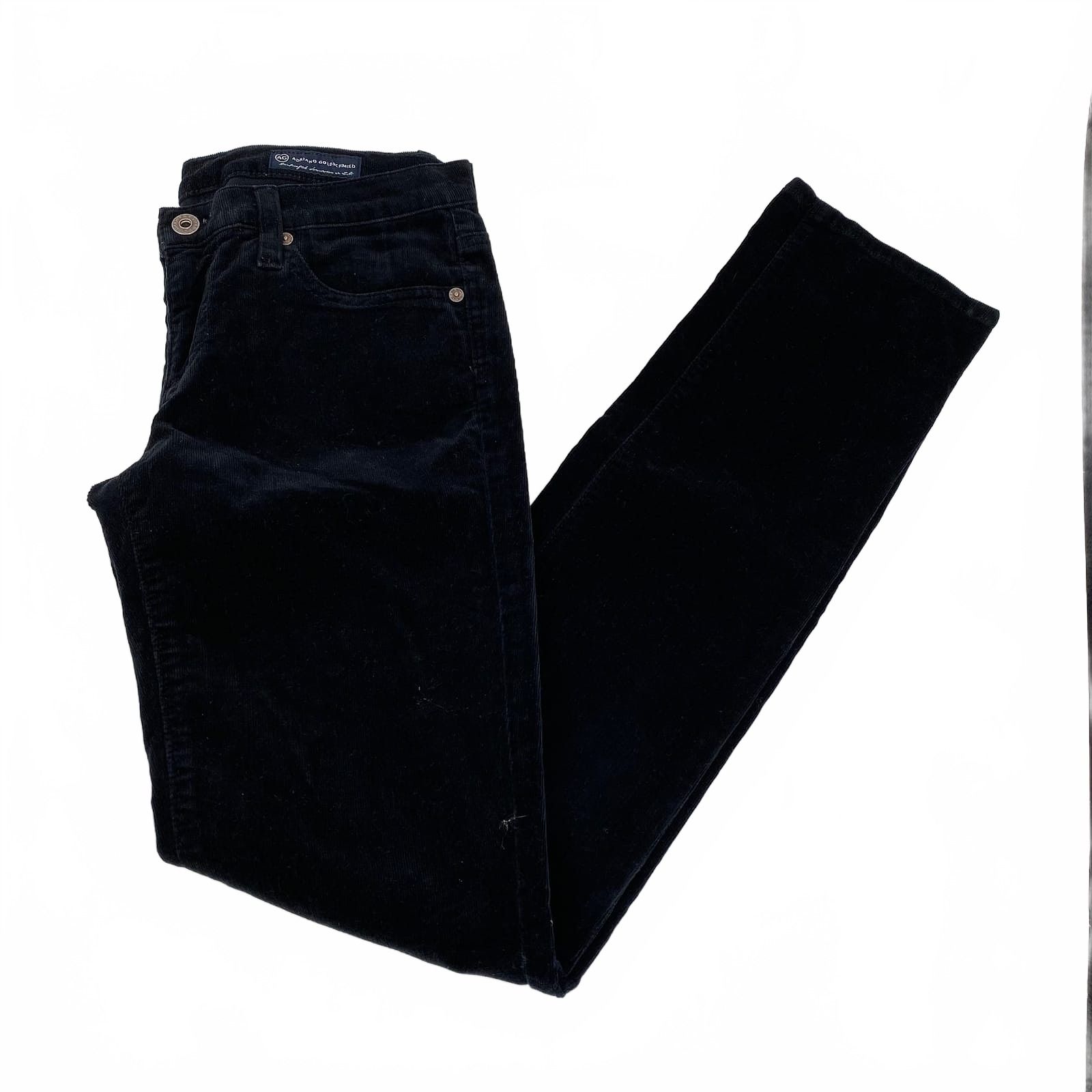 Ag Adriano Goldschmied Black Straight Leg Pants Steve Slim