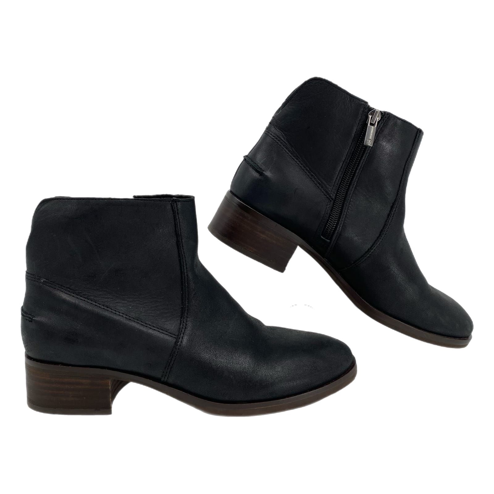 Lucky Brand Black Leather Ankle Boots