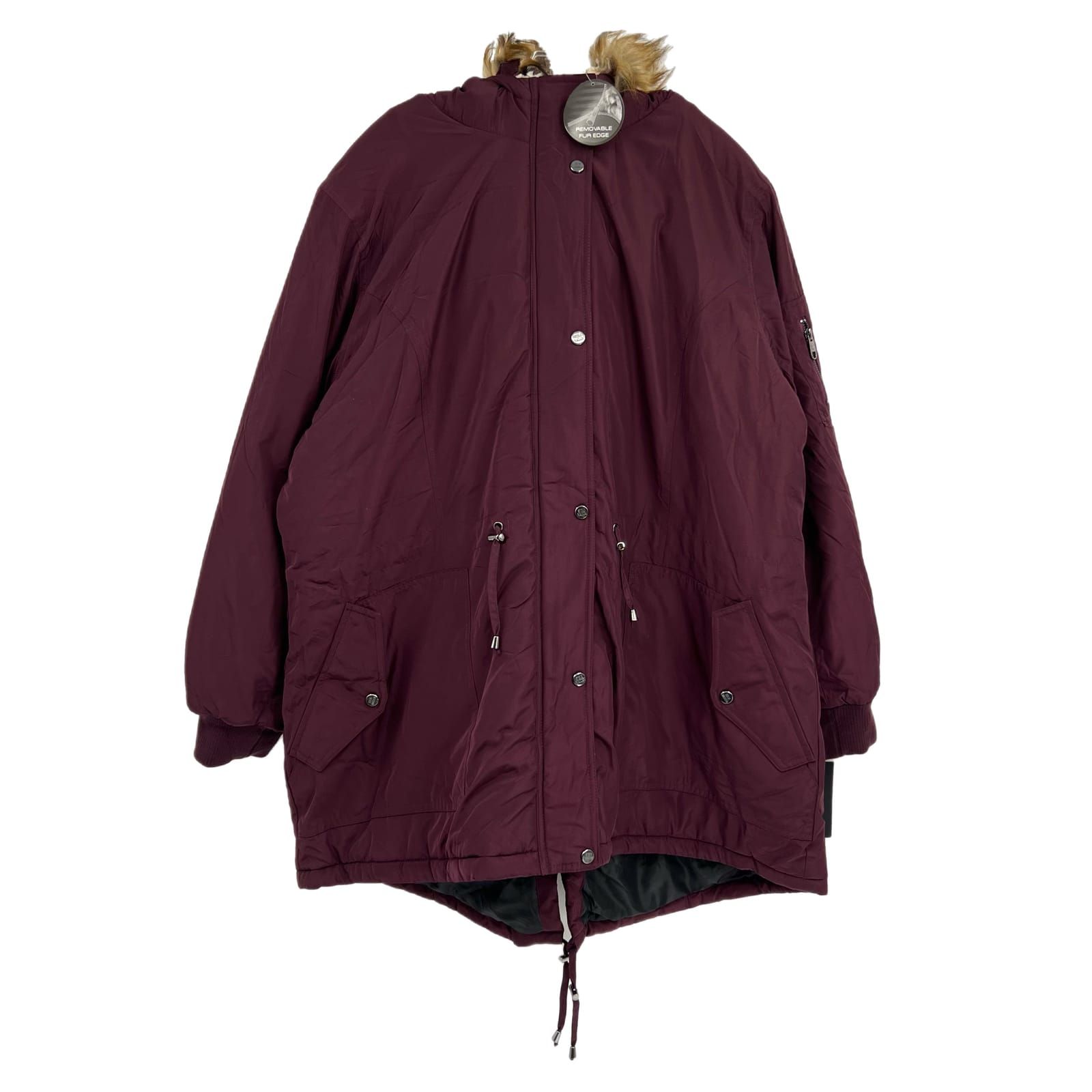 Steve Madden Purple Puffer Coat Long Zip