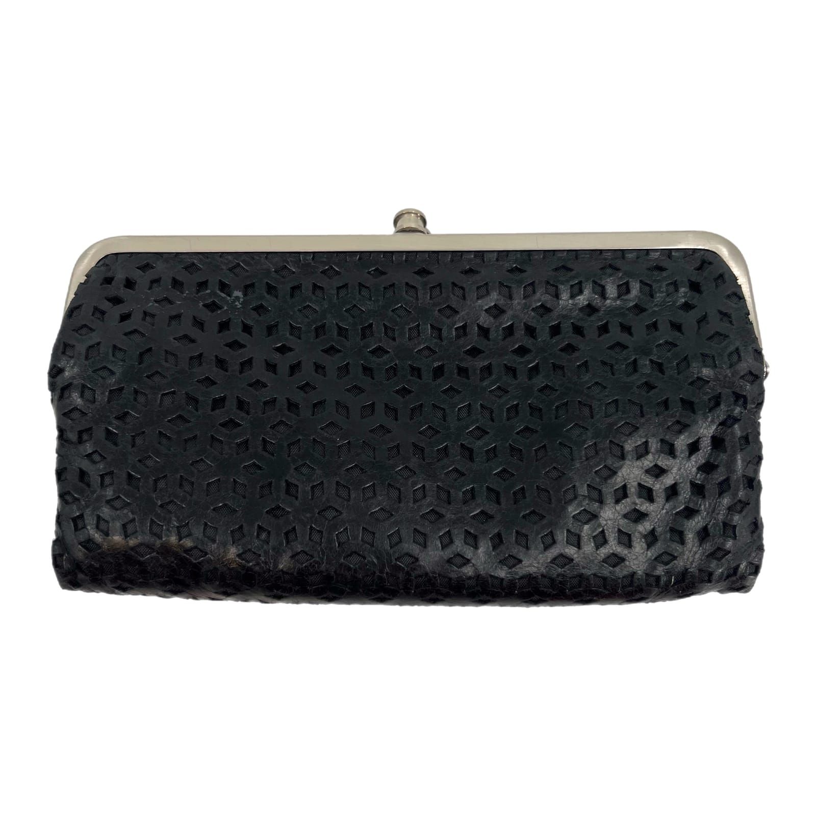 HOBO Black Lasercut Leather Wallet
