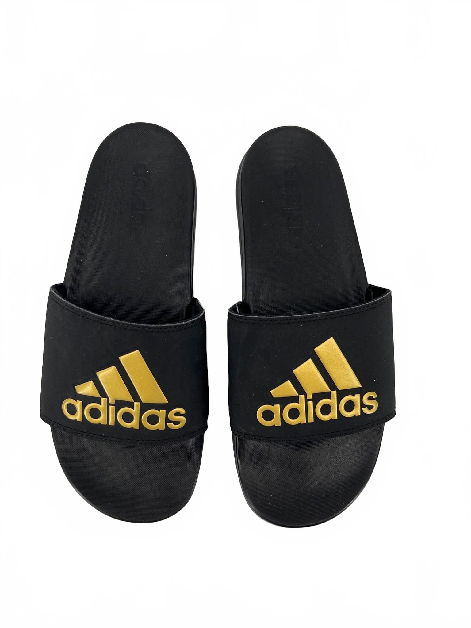 Adidas Black Gold Adilette Slides