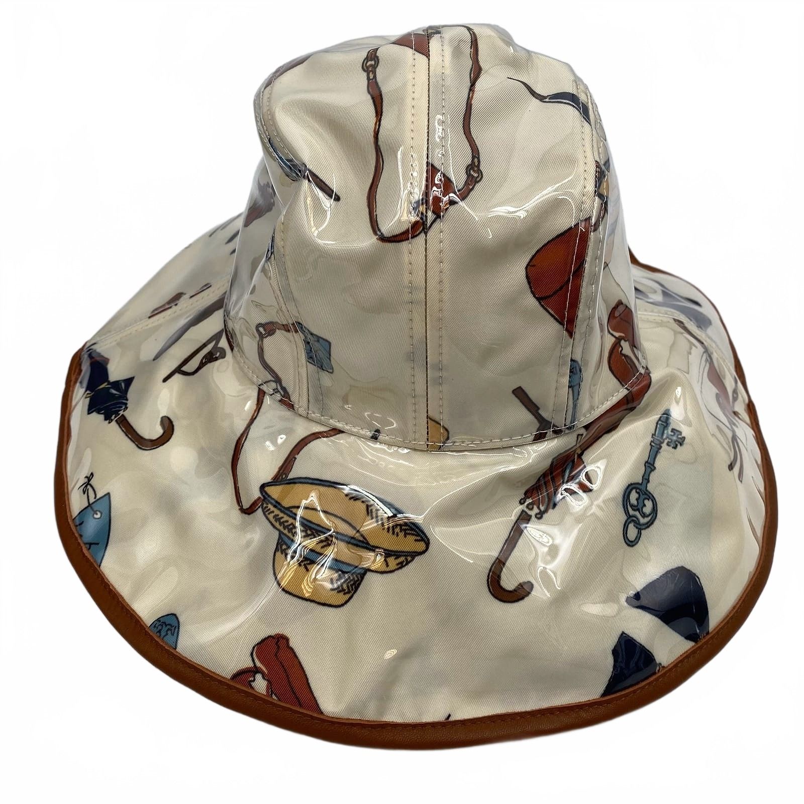 Tory Burch Cream Brown PVC Hat