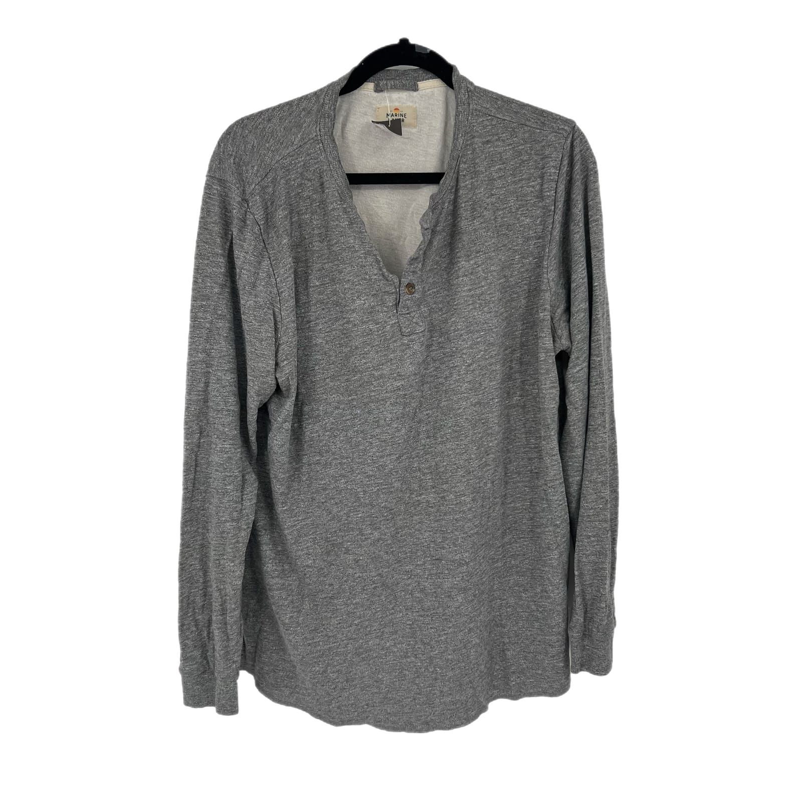 Marine Layer Gray Relaxed Fit Long Sleeve T-Shirt