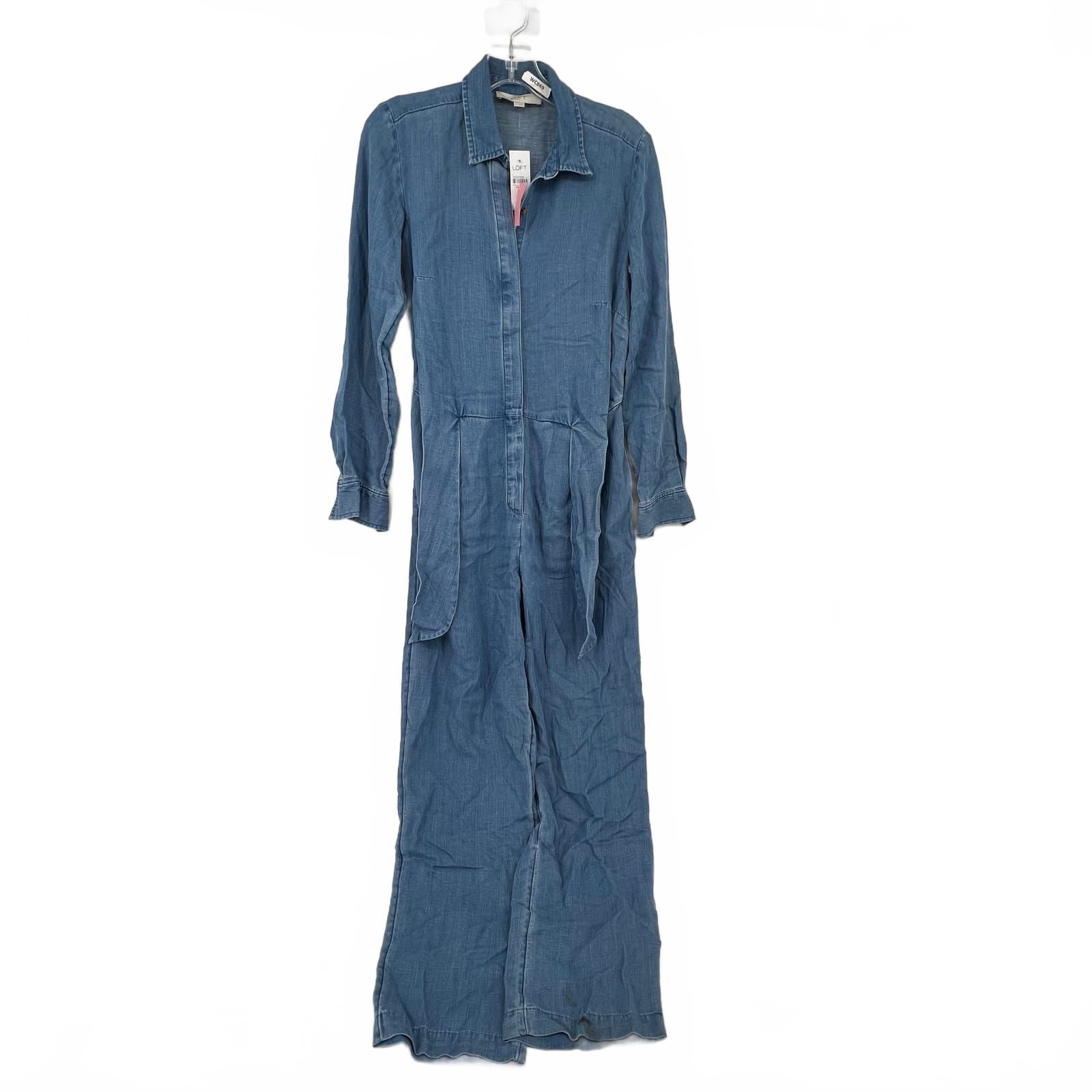 LOFT Blue Chambray Jumpsuit