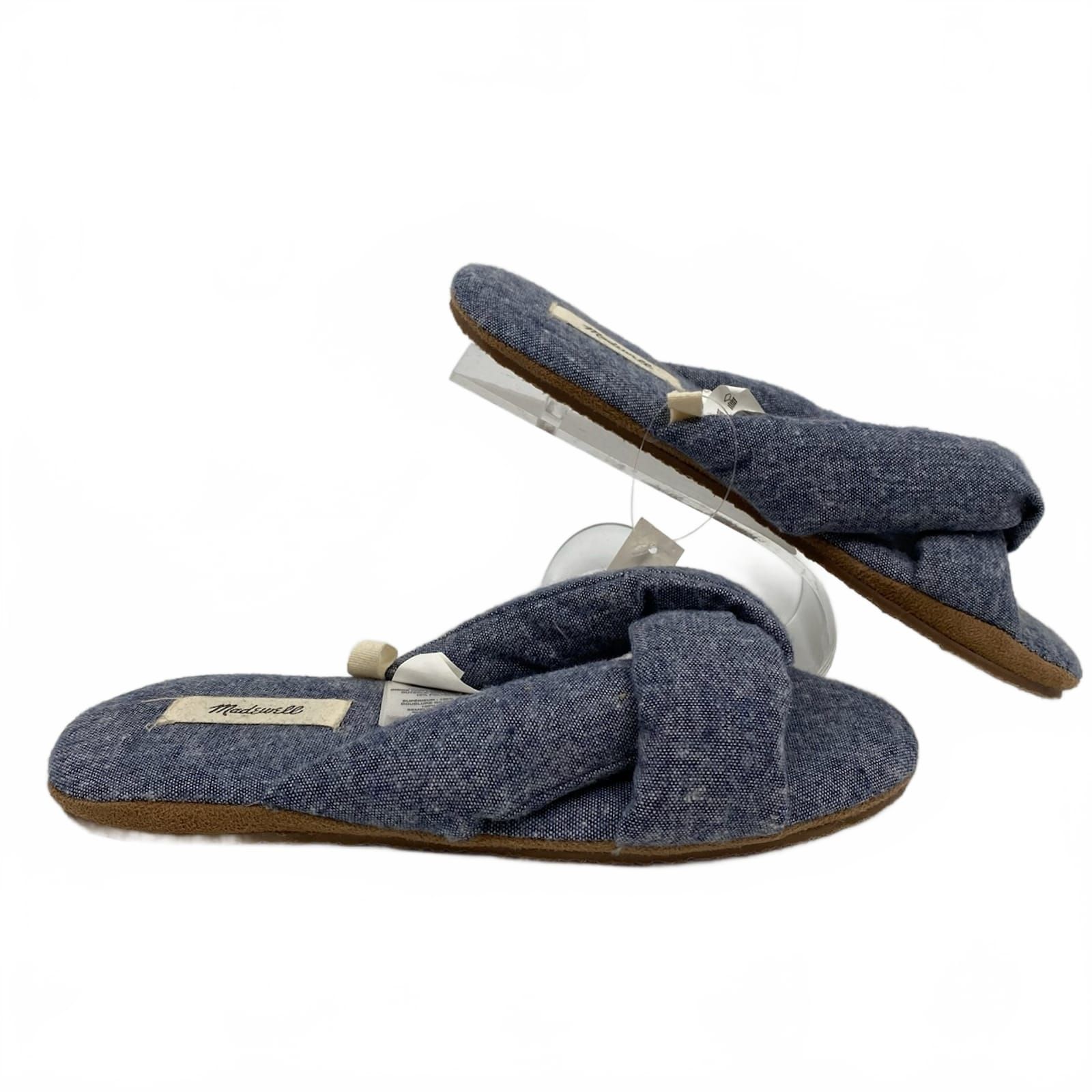 Madewell Blue Denim Puff Slide Slippers