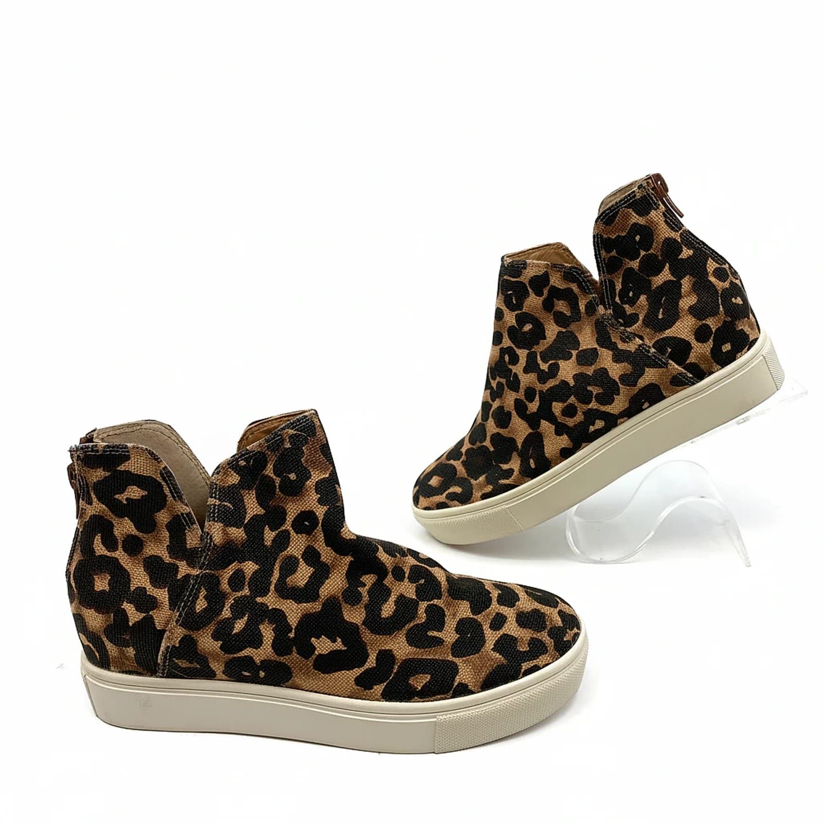 Steve Madden Brown Animal Print Canvas Sneakers