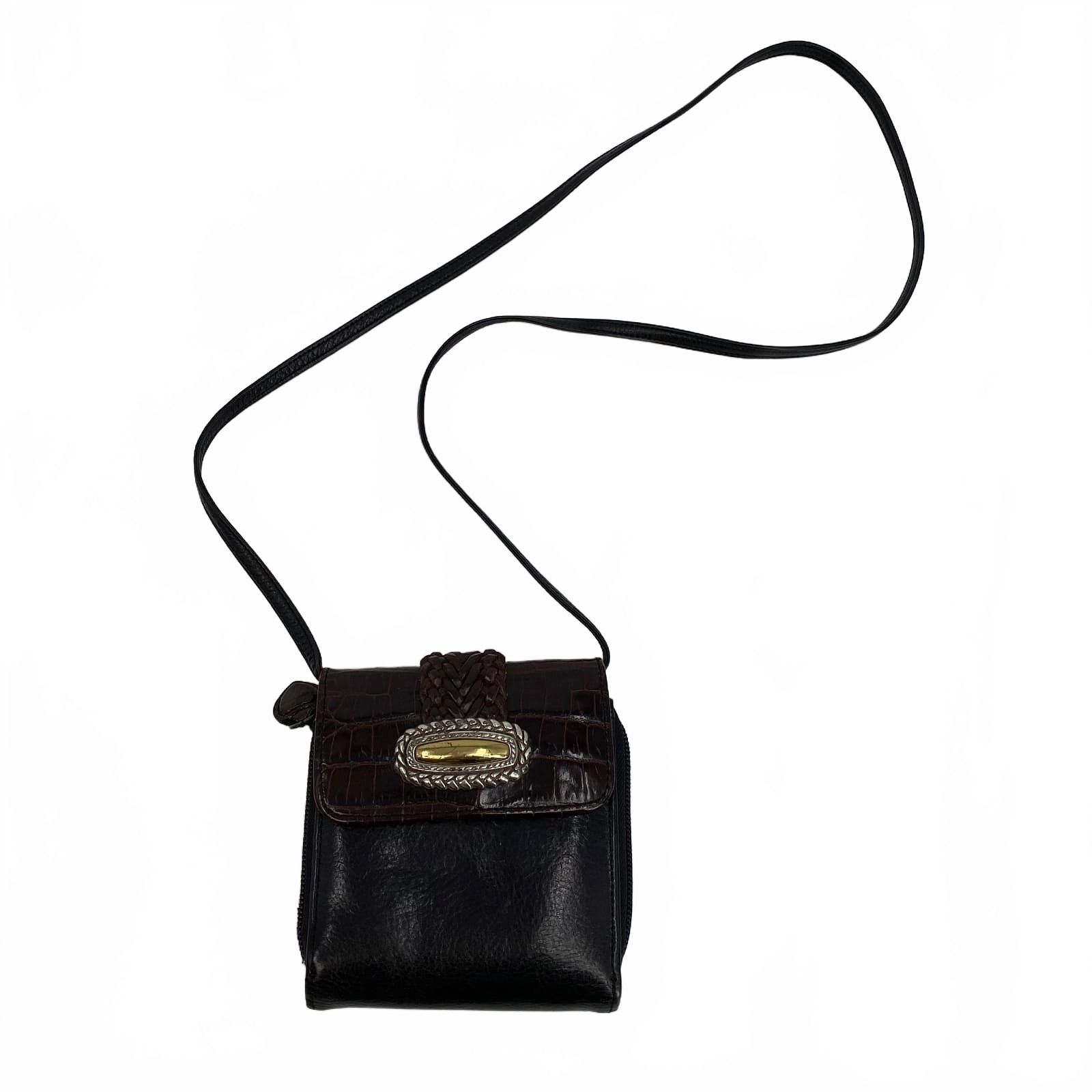 Brighton Black Leather Crossbody Bag