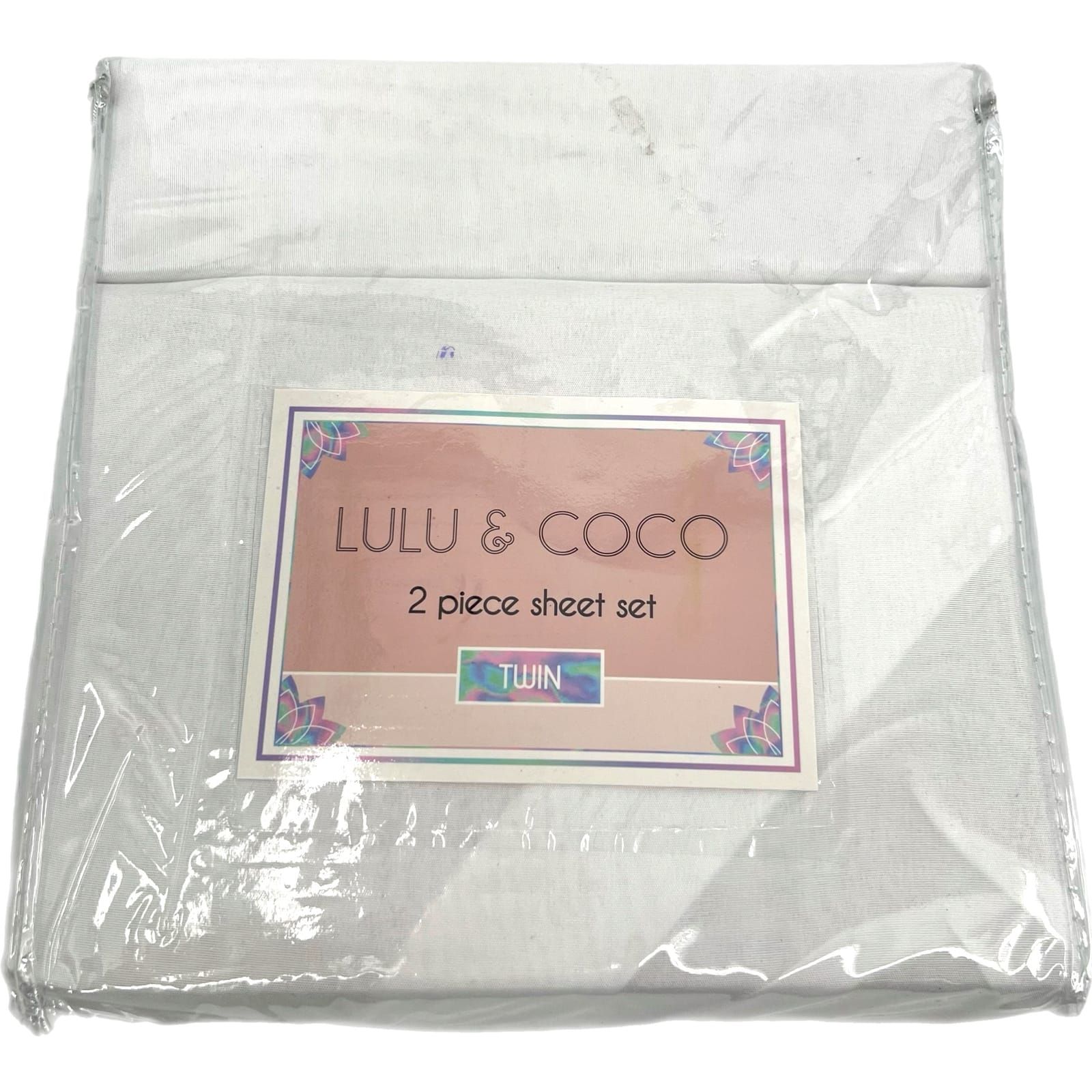 Lulu & Coco White 2pc TWIN Sheet Set