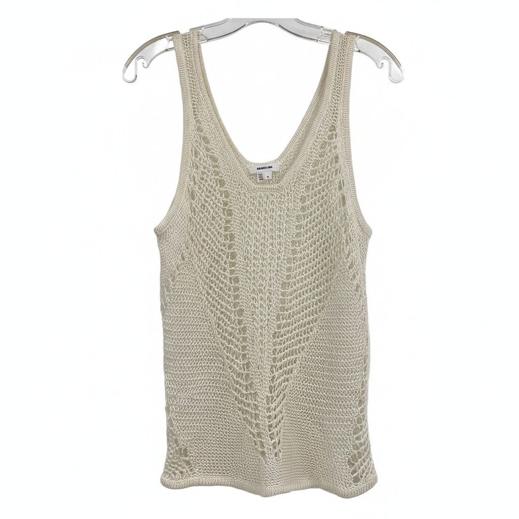 Helmut Lang Cream Knit Linen Tank