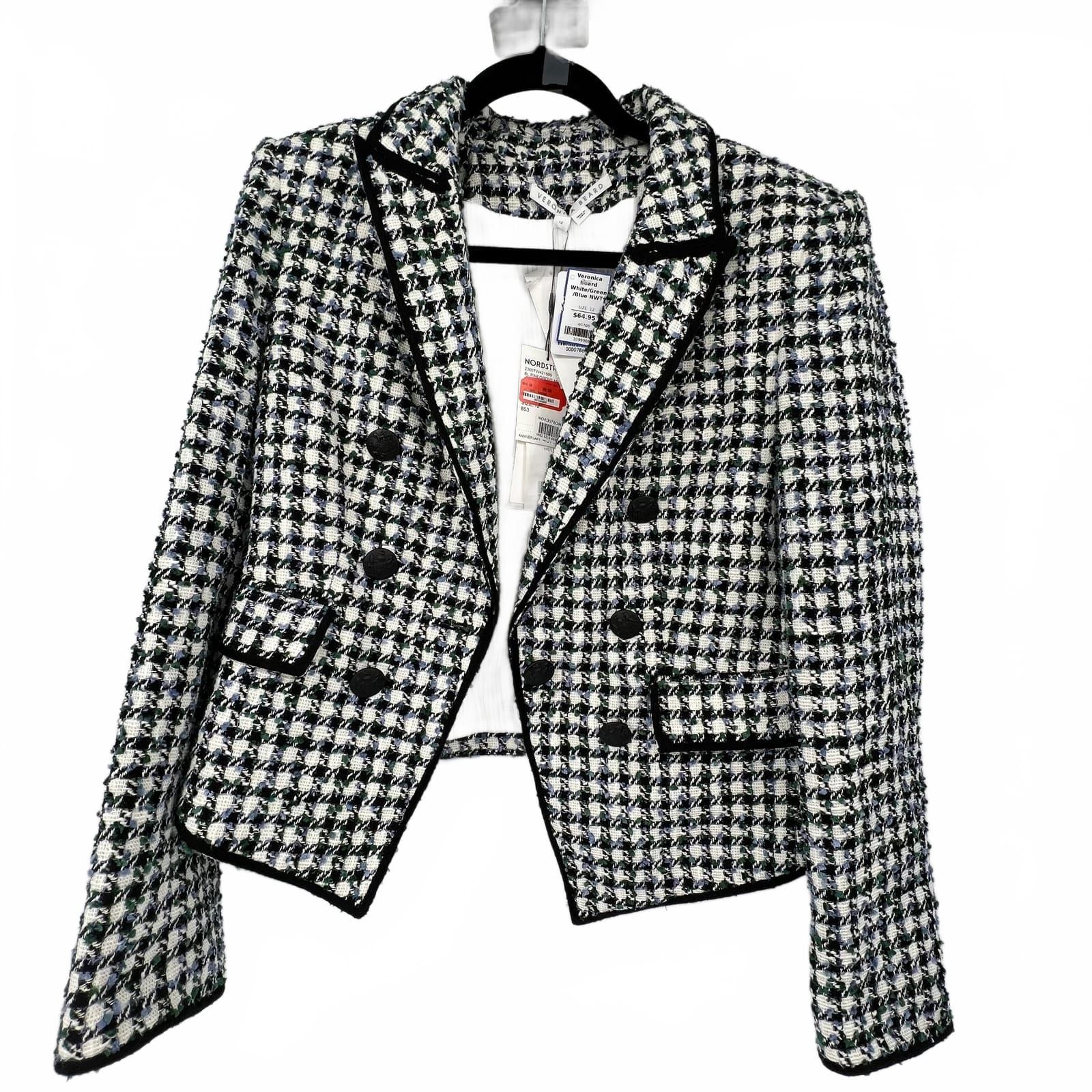 Veronica Beard Green Grid Blazer