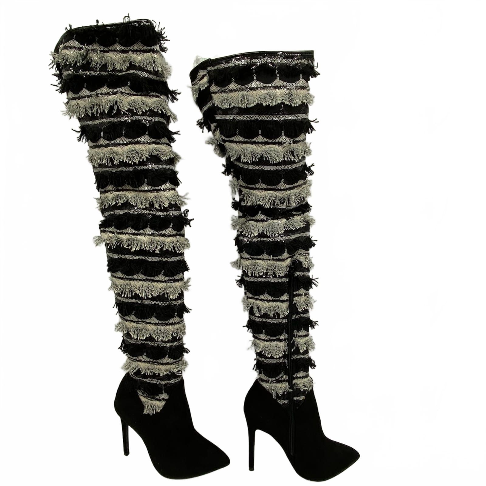 Elegant Collection Black/Gray Baylee Stiletto