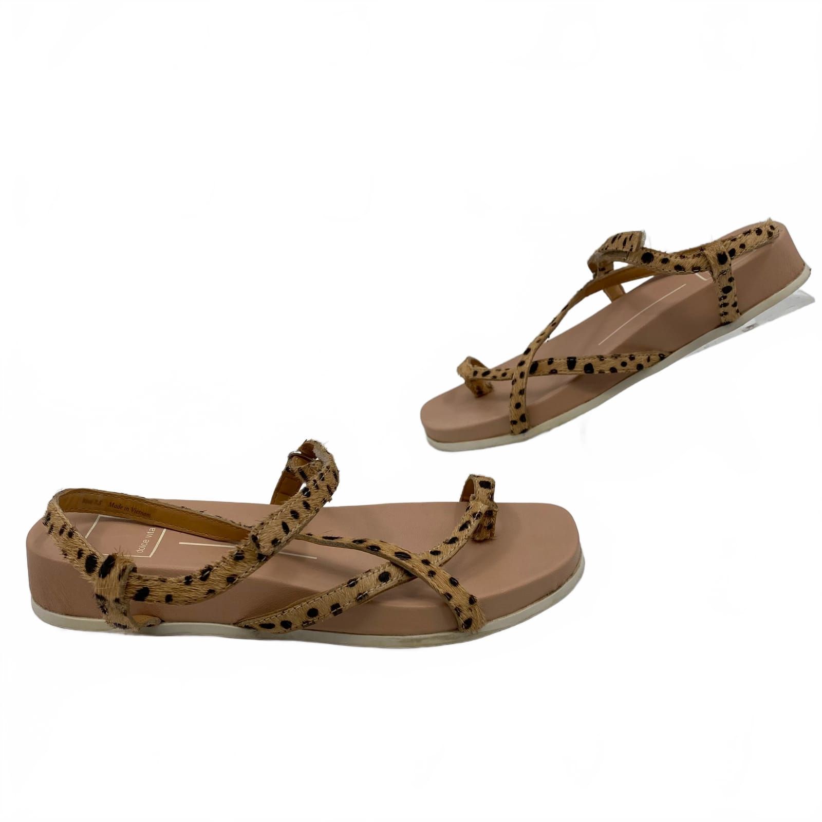 Dolce Vita Tan Fur Strap Sandals