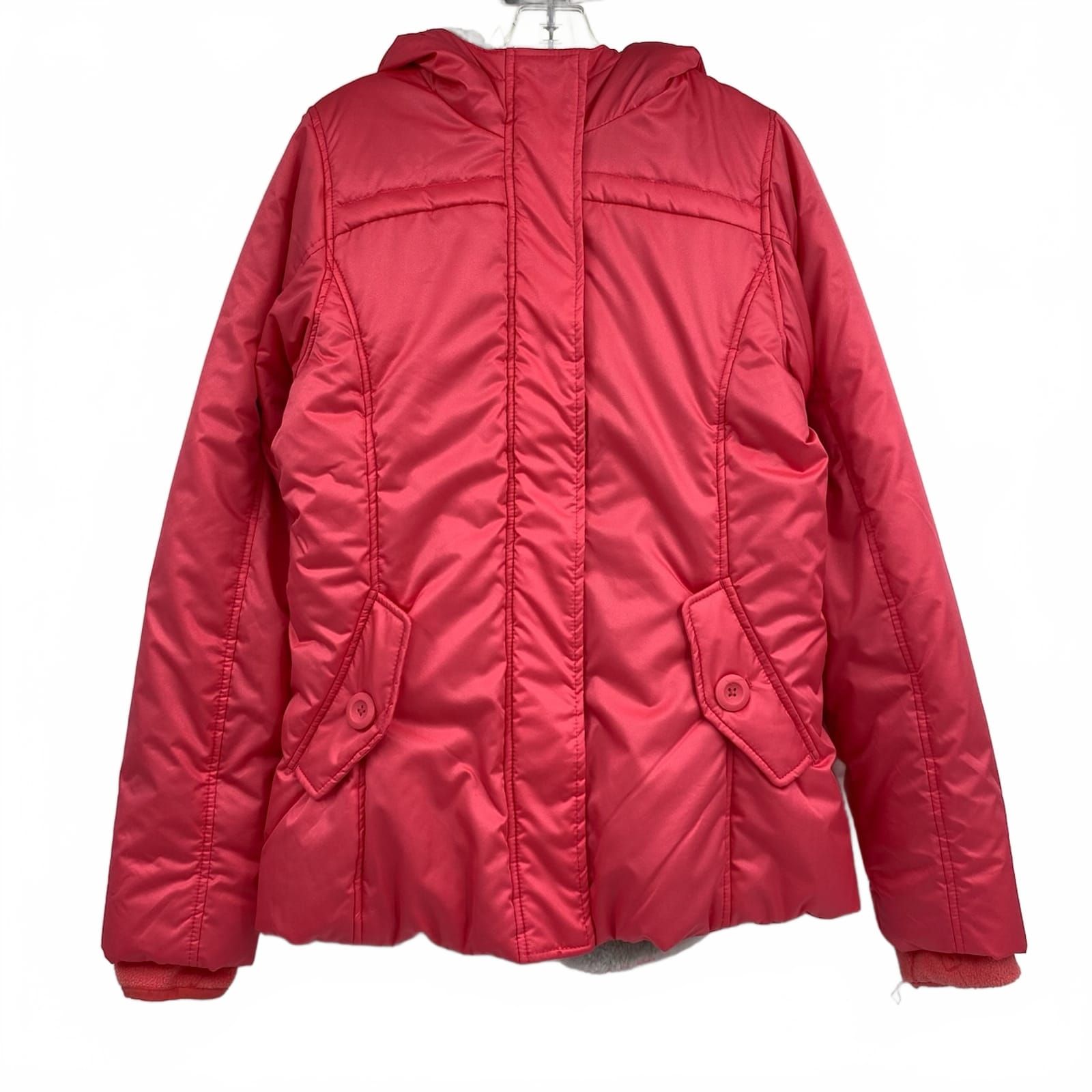 Lands’ End Bright Pink Puffer Coat