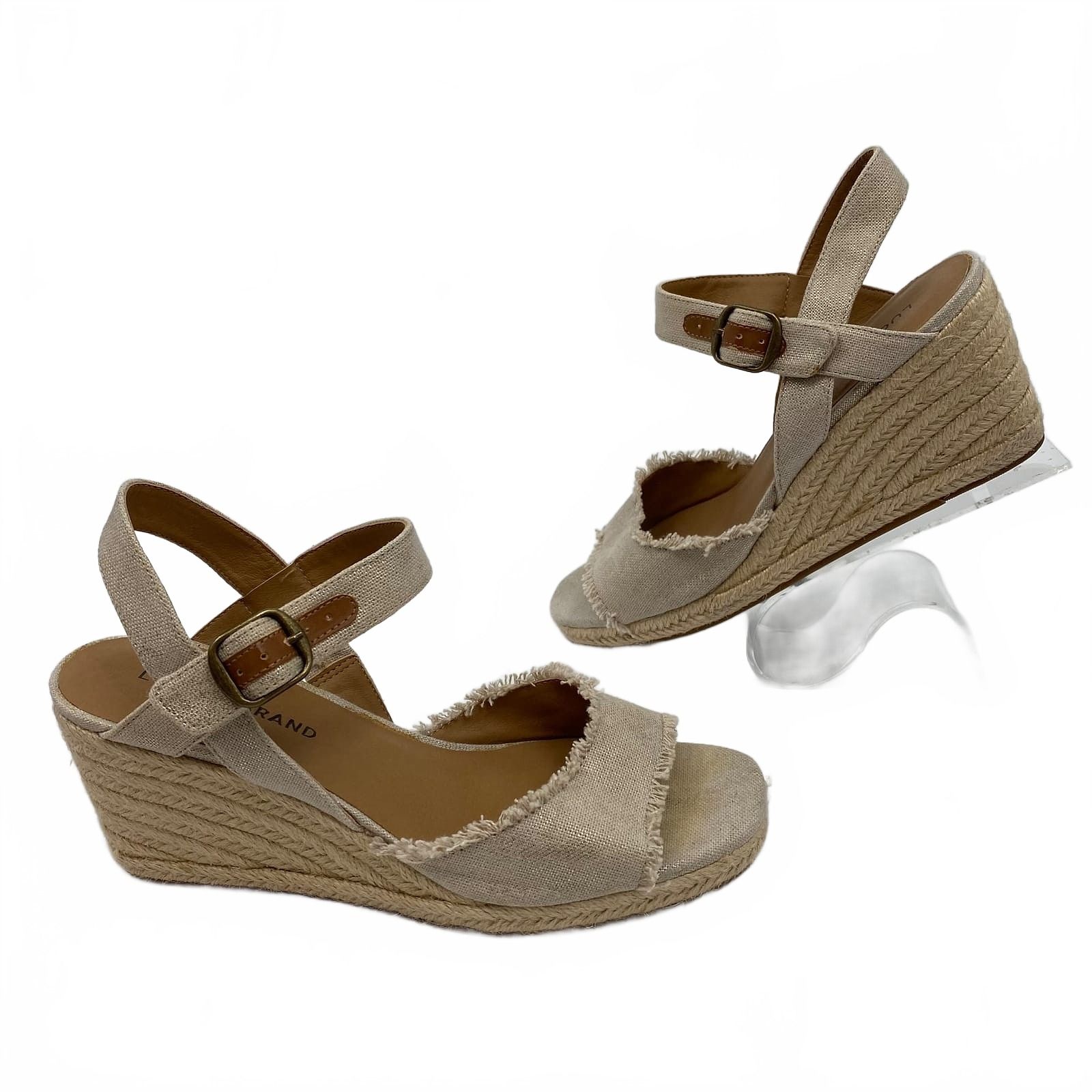Lucky Brand Beige Gold Wedges