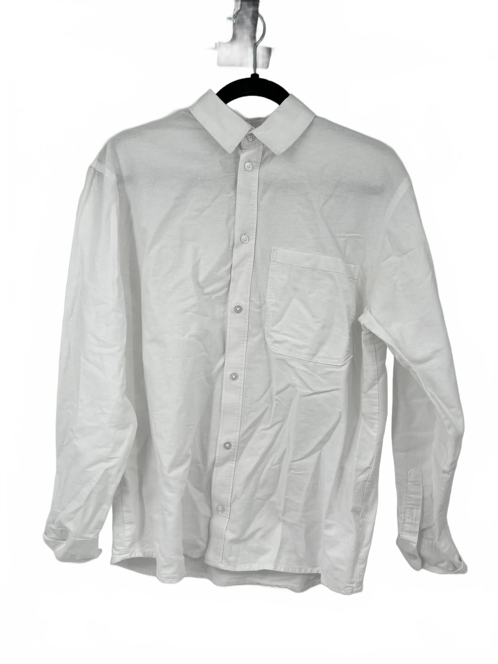 H&M White Cotton Casual Button-Down Shirt