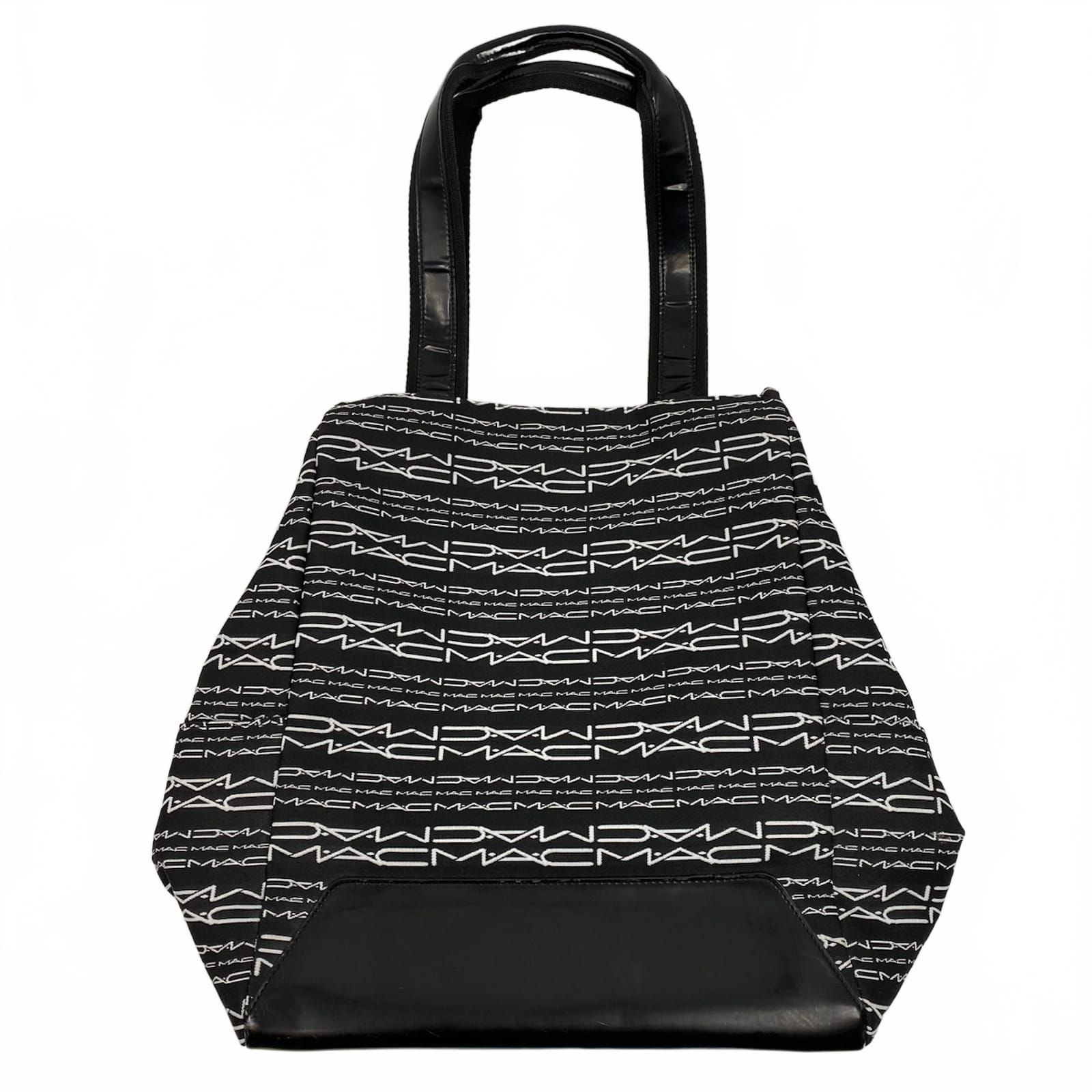 MAC Cosmetics Black White Matt Murphy Medium Monogram Tote