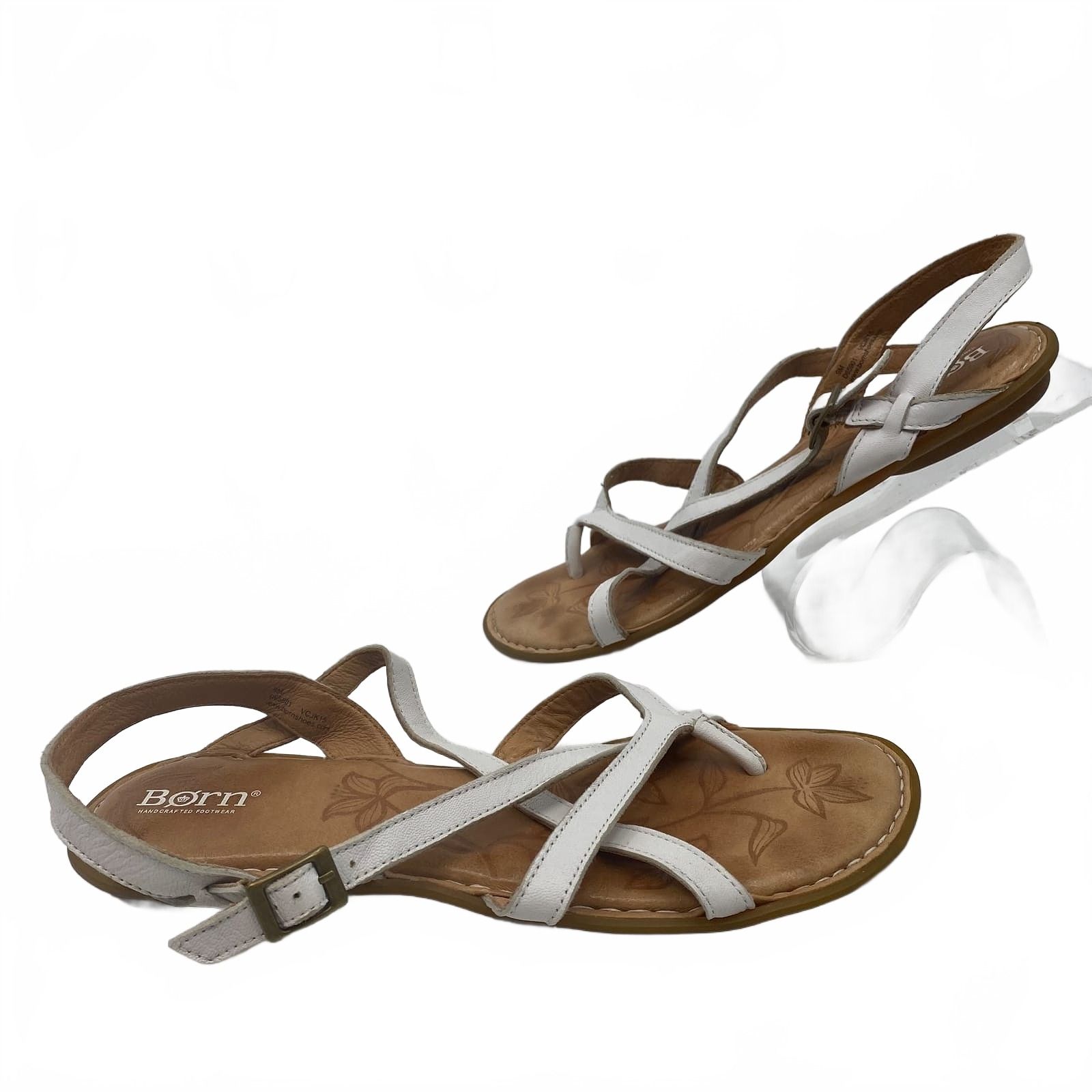 Born White Leather Sandals