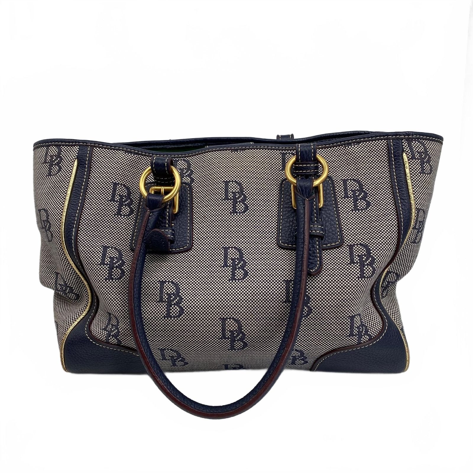 Dooney & Bourke Blue Canvas Leather Shoulder Bag