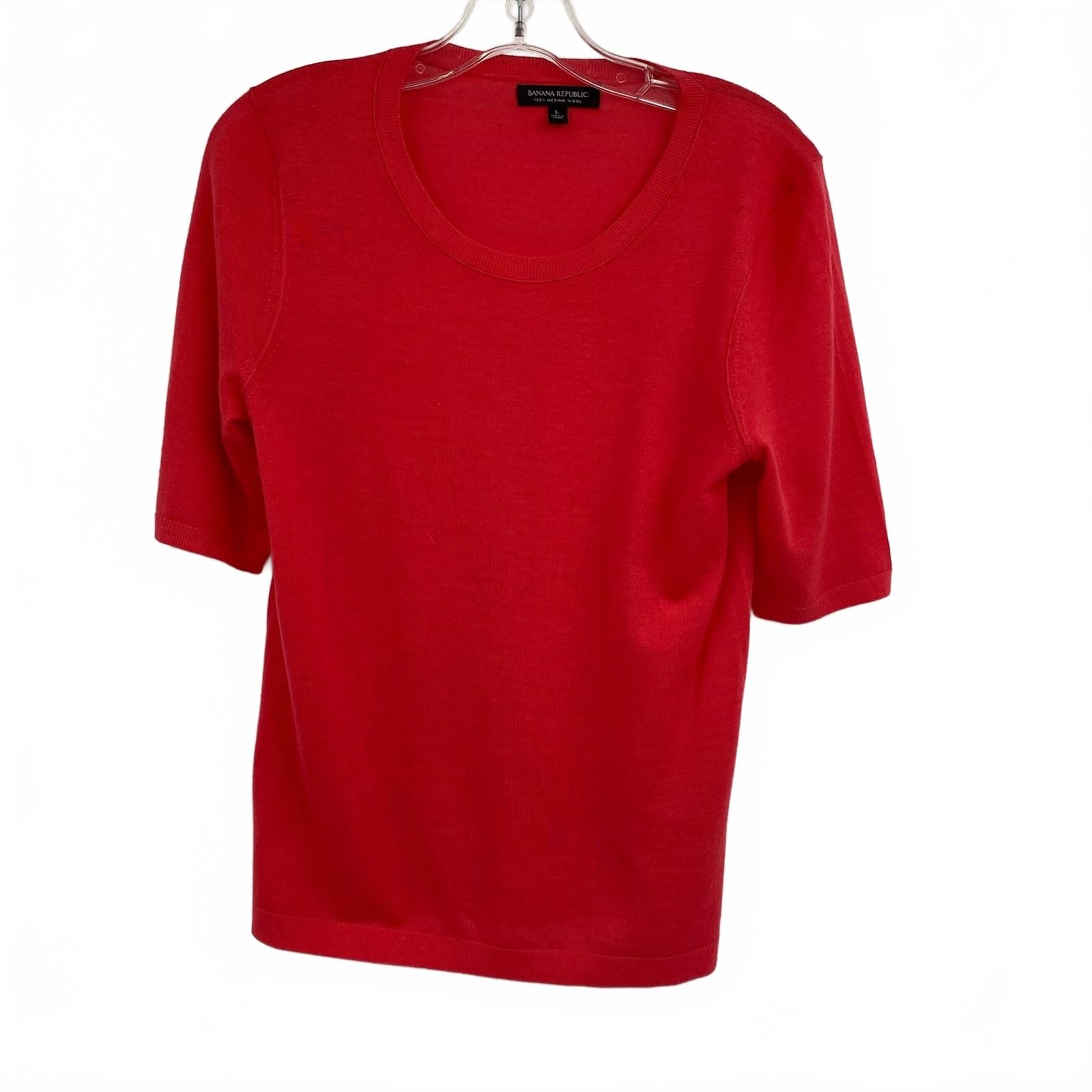 Banana Republic Red Merino Wool Tee