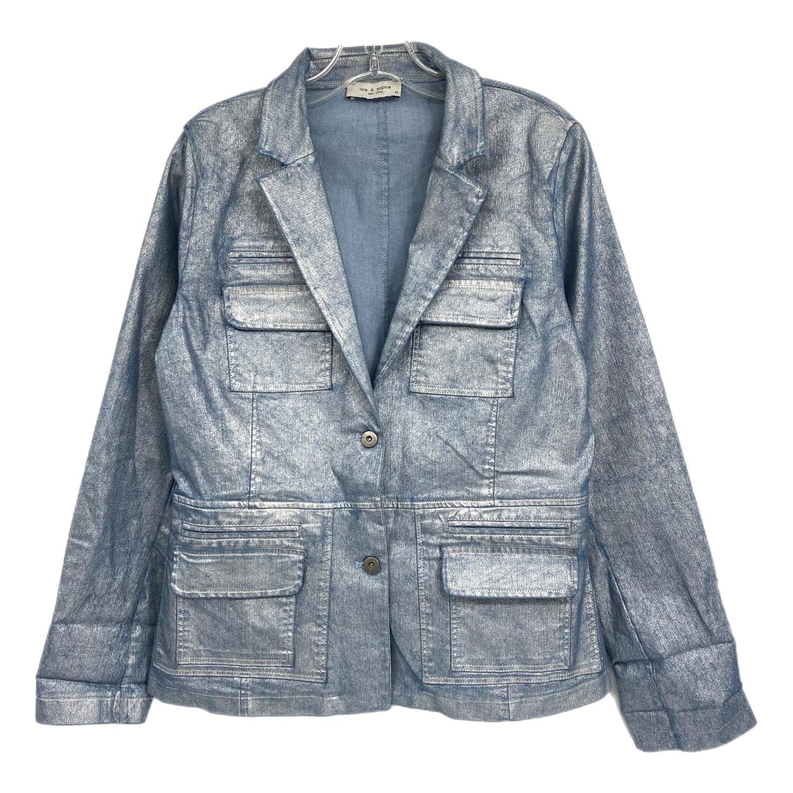 Lola & Sophie Blue Metallic Light Jacket