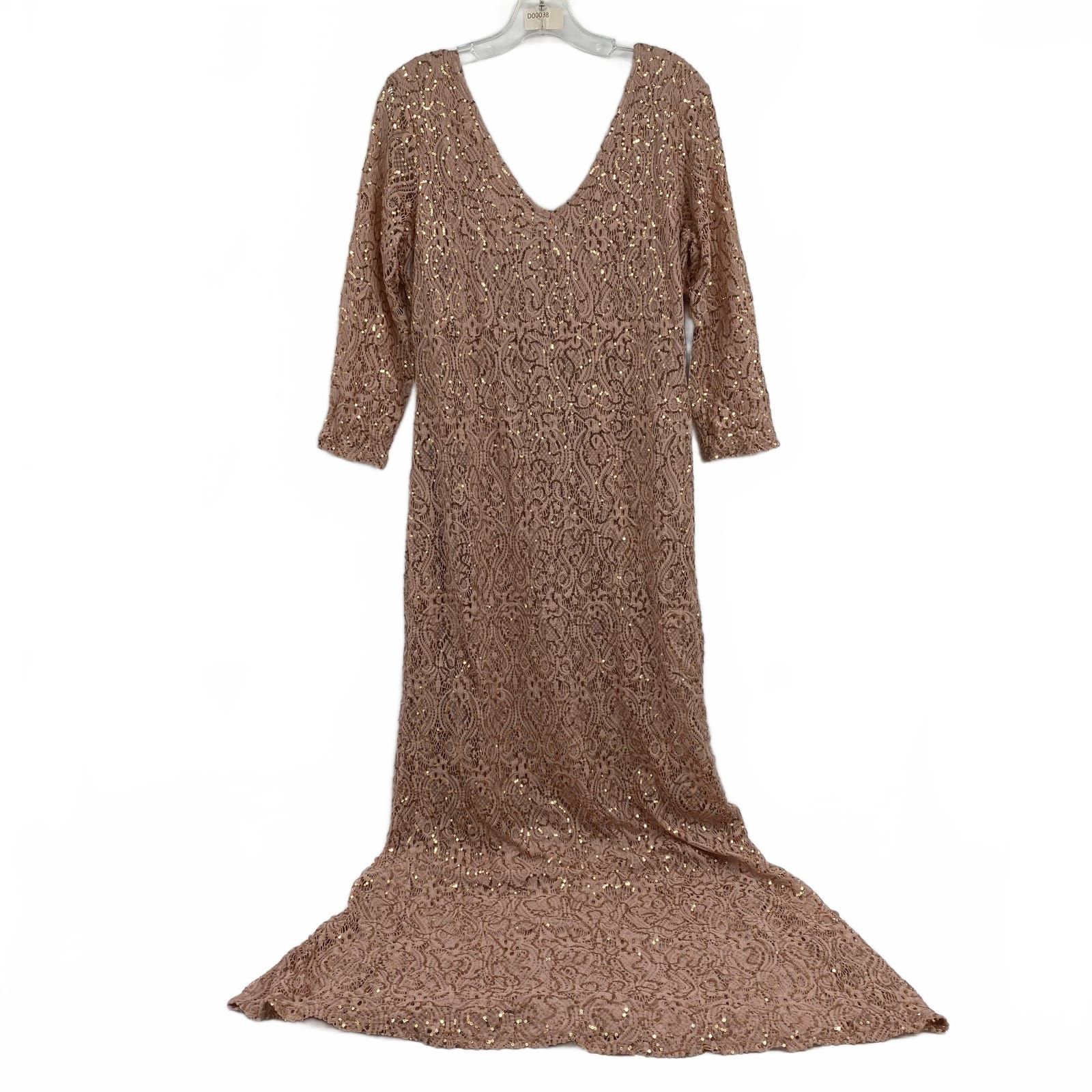 MARINA Pink Sequin Maxi Dress
