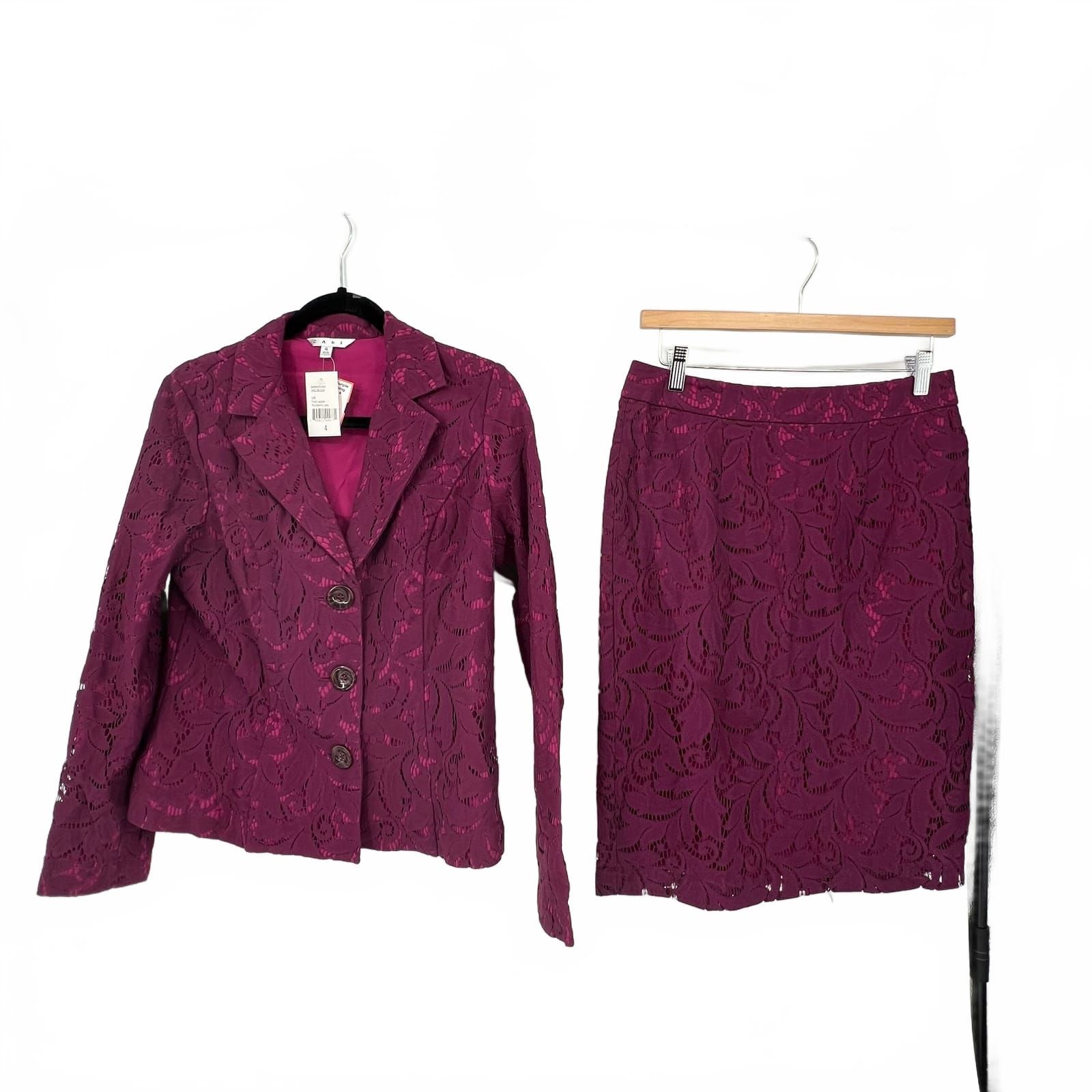 CAbi Purple Blazer Skirt Suit