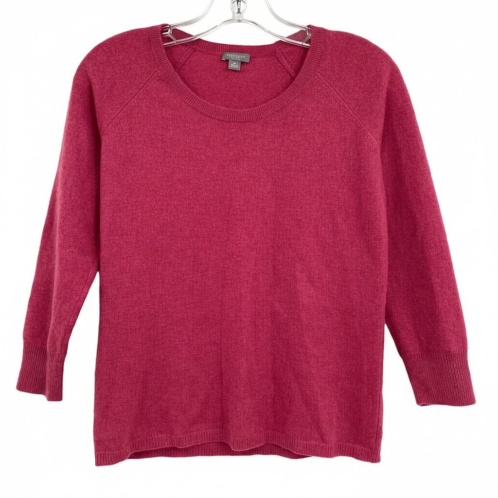 Ann Taylor Dark Pink Cashmere 3/4 Sleeve Sweater
