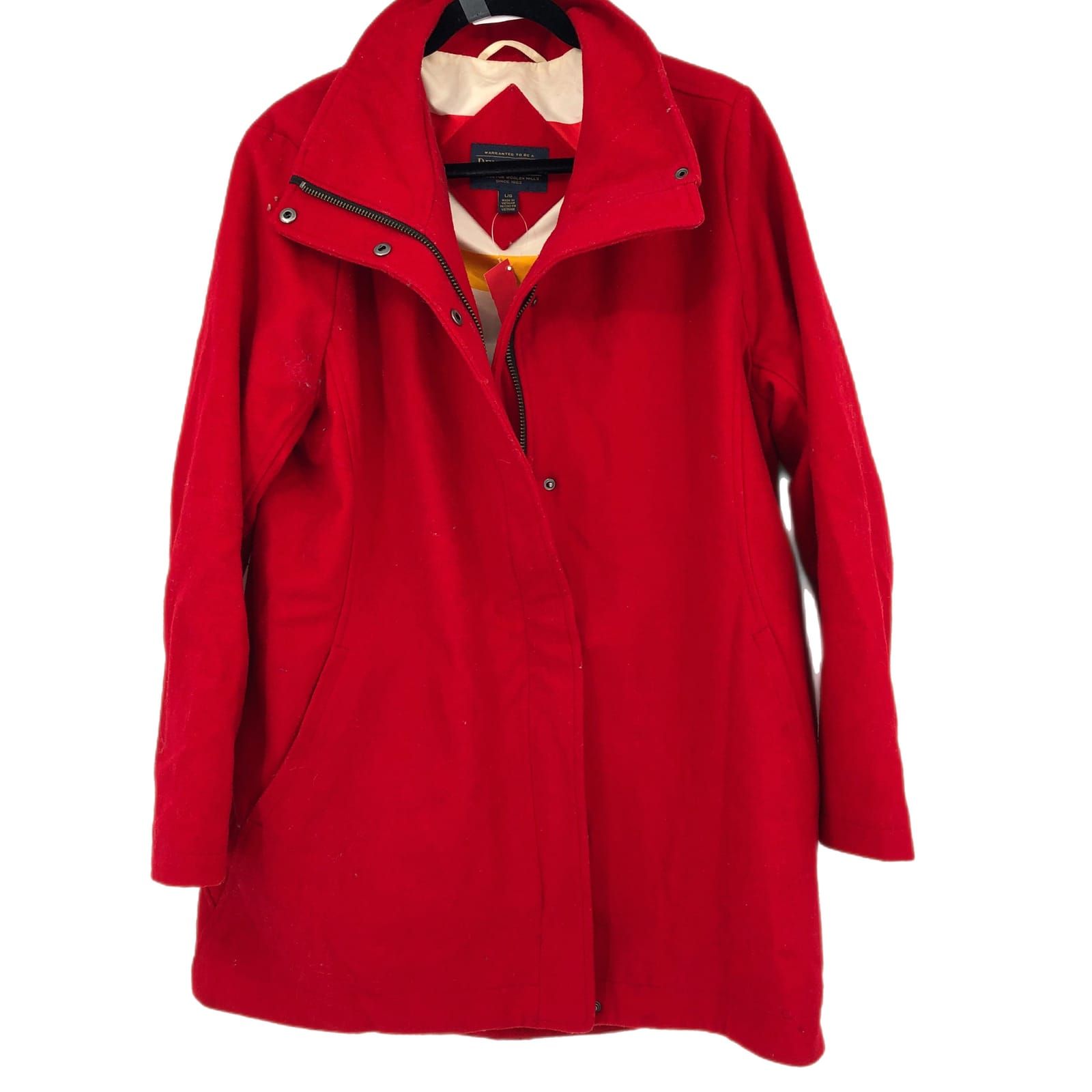 Pendleton Red Wool Blend Overcoat
