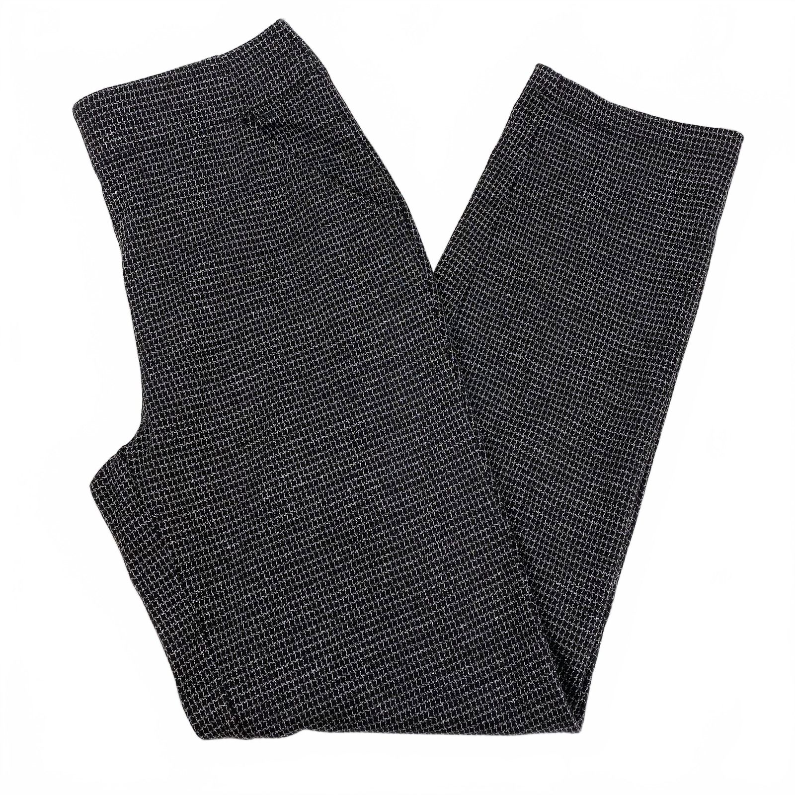 Max Studio Black Gray Patterned Slim Trousers