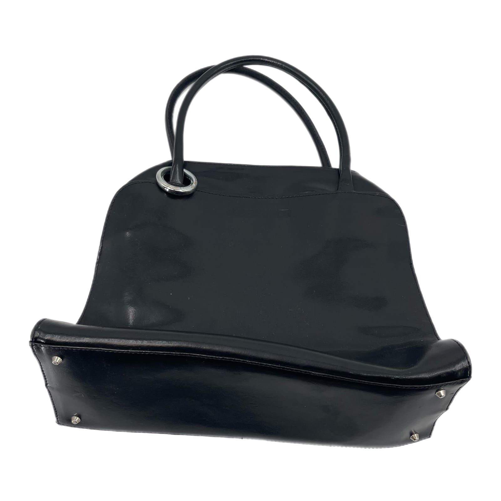 Sequoia Black Leather Top Handle Bag