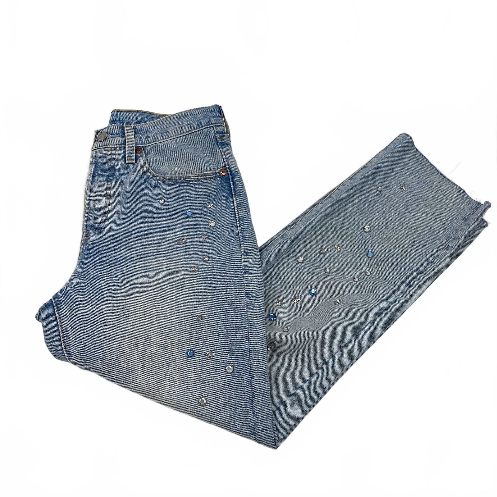 Levi's Blue Star-Studded Straight Jeans