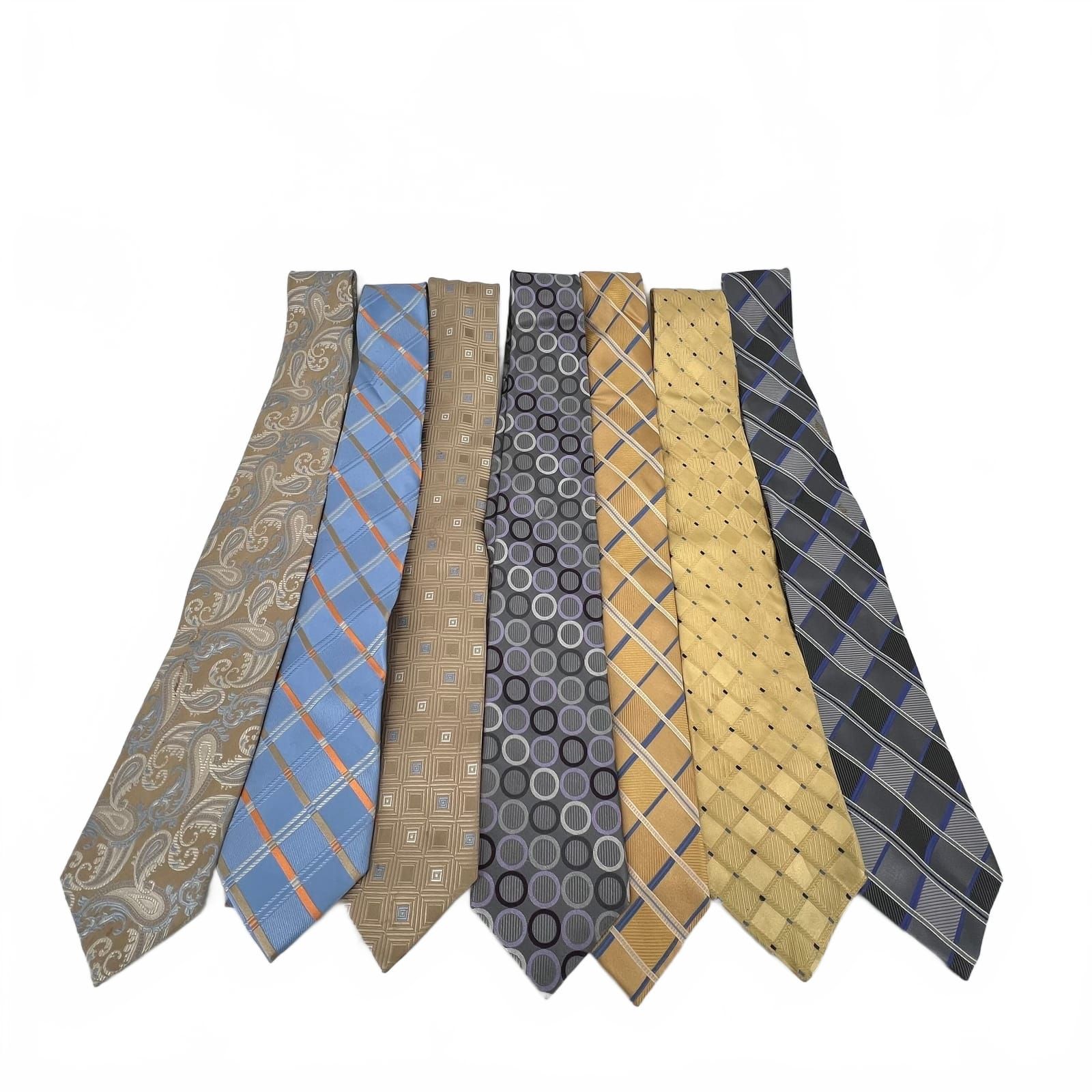 KORS Michael Kors Tie Brown/Blue Geometric Silk 7pk