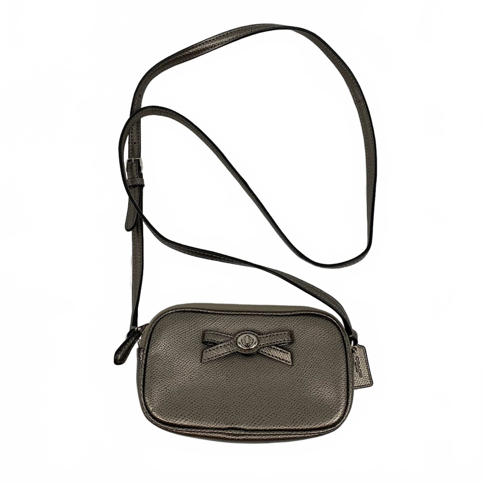 Coach Silver Crossbody Mini Bow Turnlock Bag