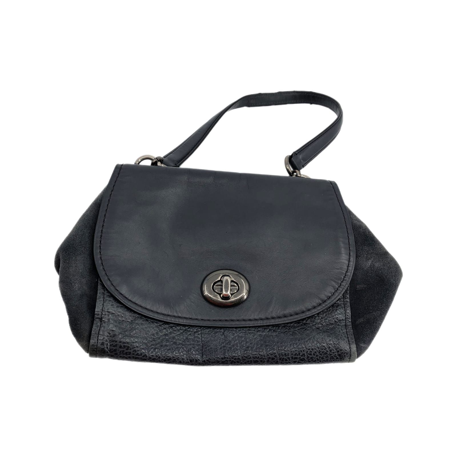Coach Black & Blue Leather Shoulder Bag