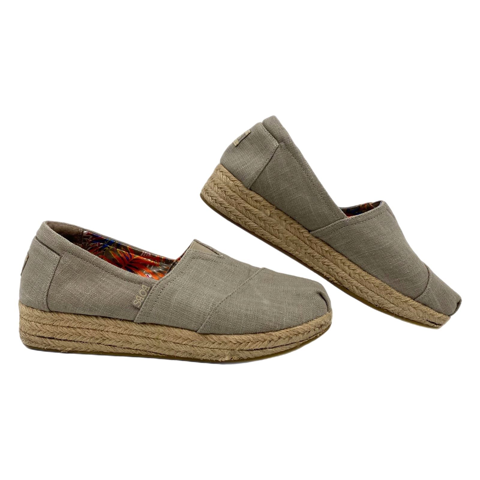Toms Beige Canvas Memory Foam Loafers