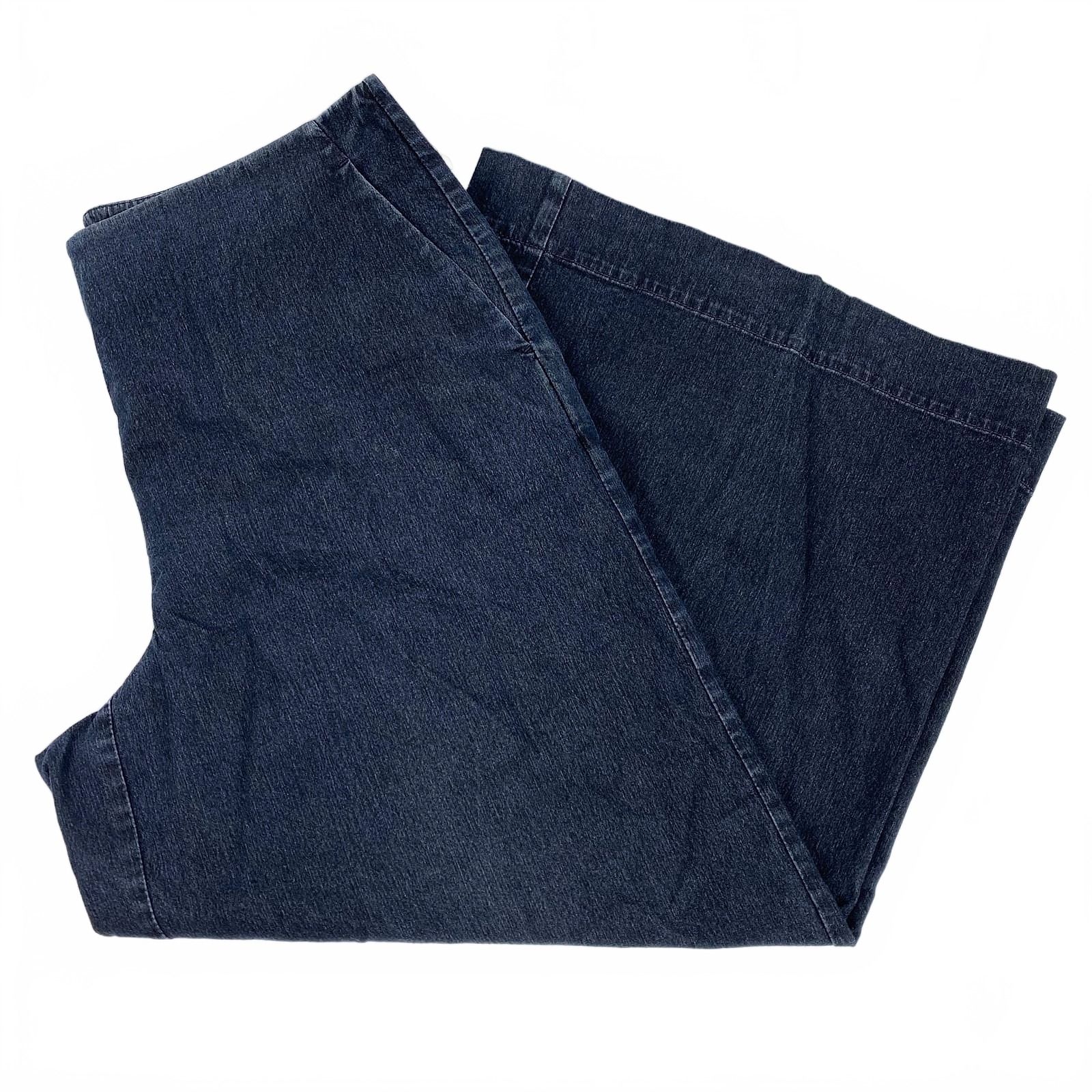 Lafayette 148 New York Blue Dark Wash Culotte Wide Leg Jeans